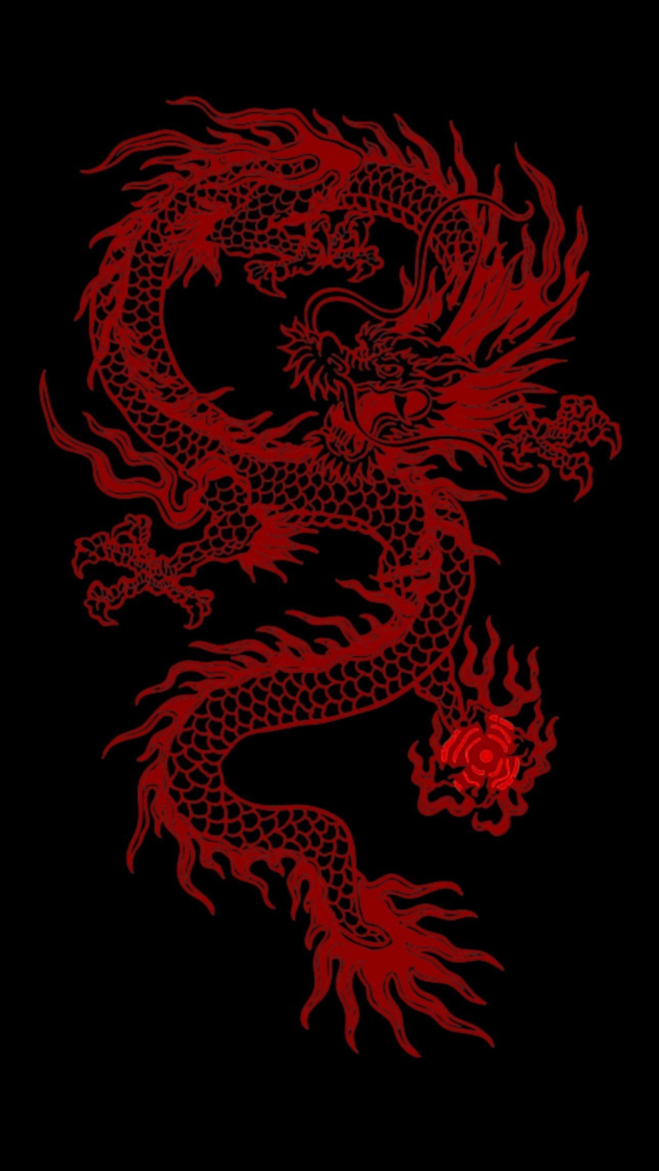 Red Chinese Dragon Aesthetic Wallpapers