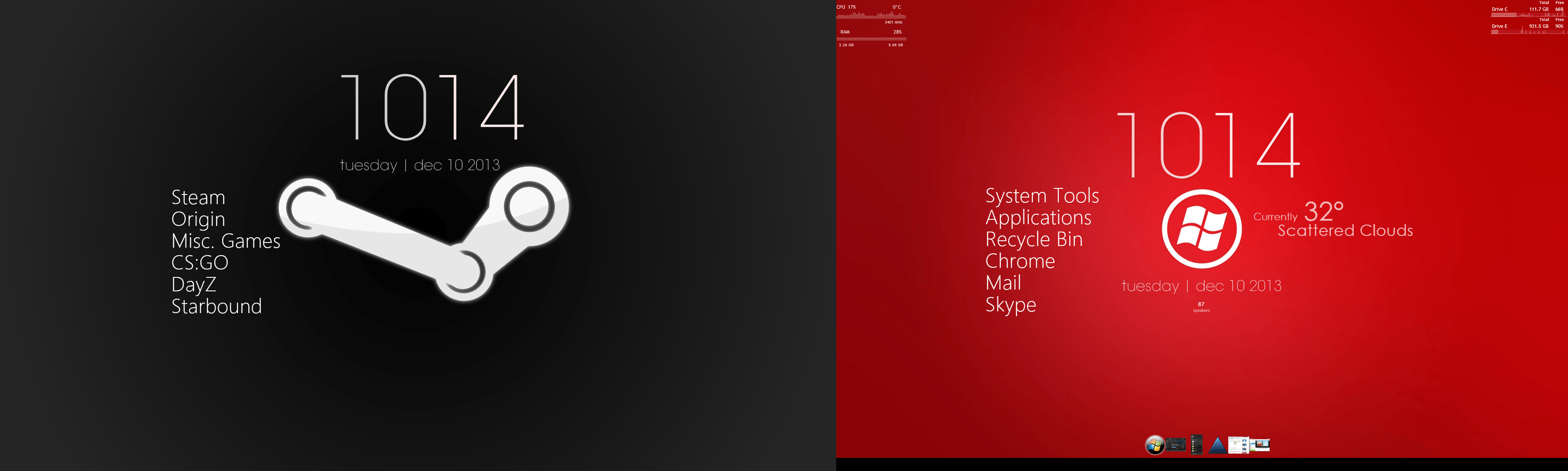 Red Dual Screen Wallpapers