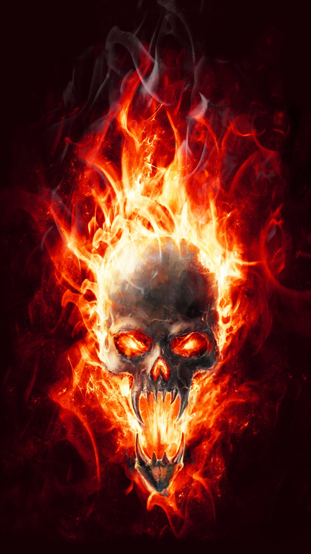 Red Flame Skull Wallpapers