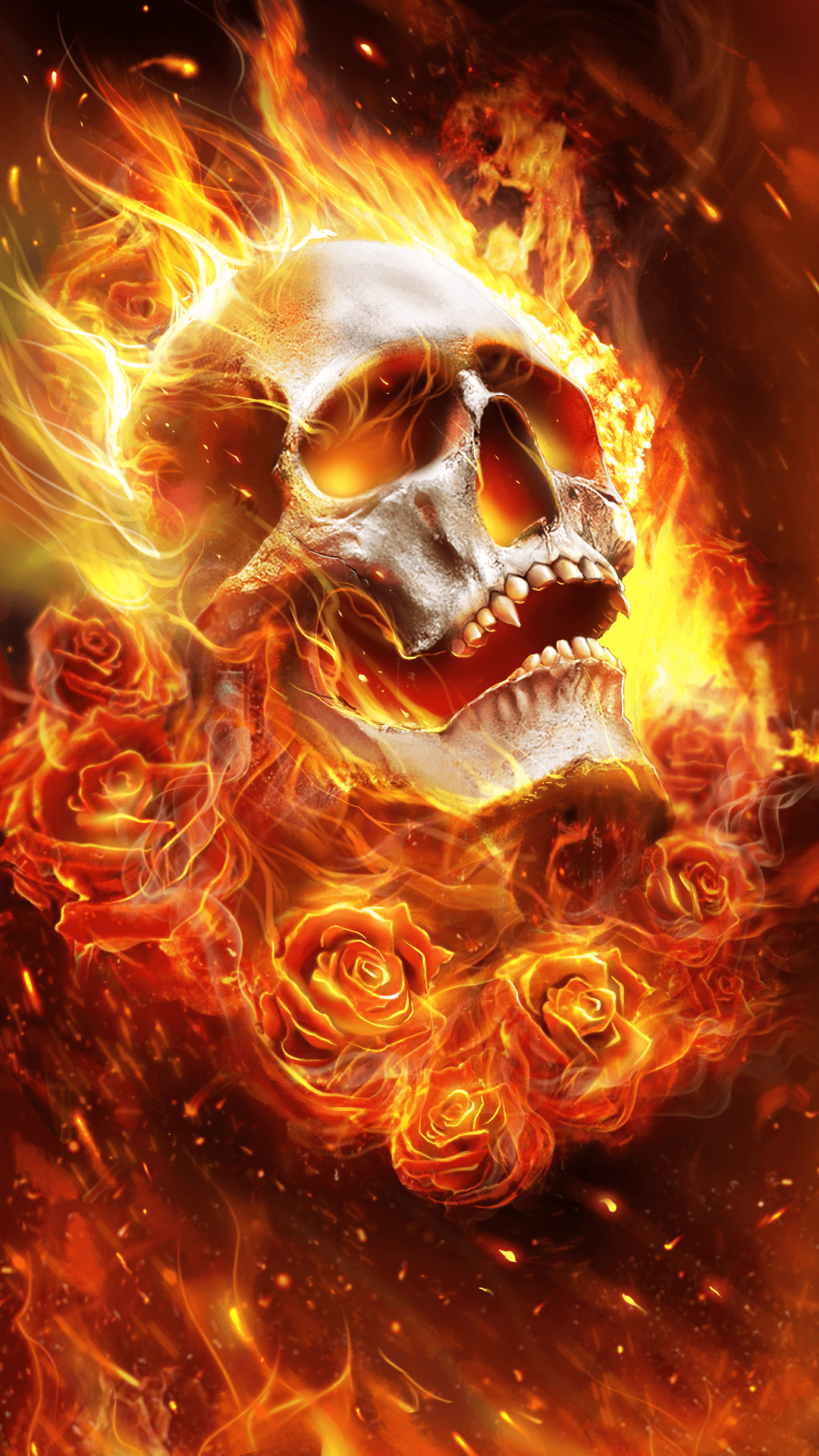 Red Flame Skull Wallpapers