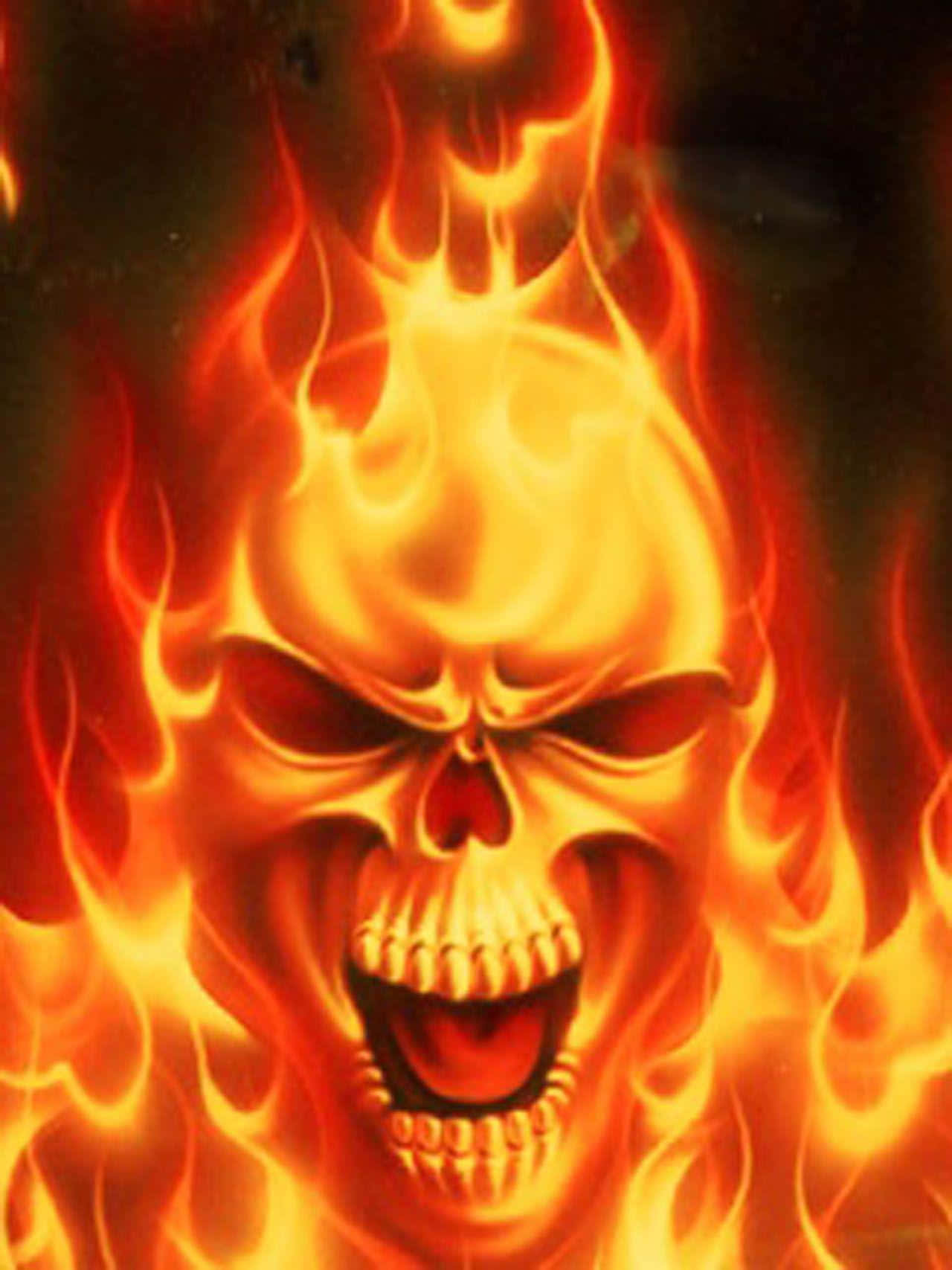 Red Flame Skull Wallpapers