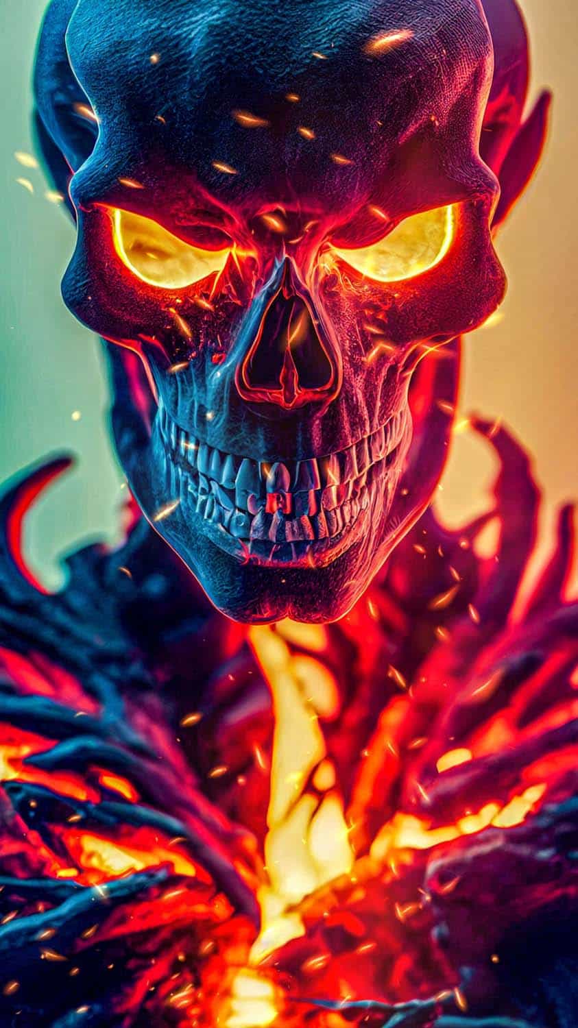 Red Flame Skull Wallpapers