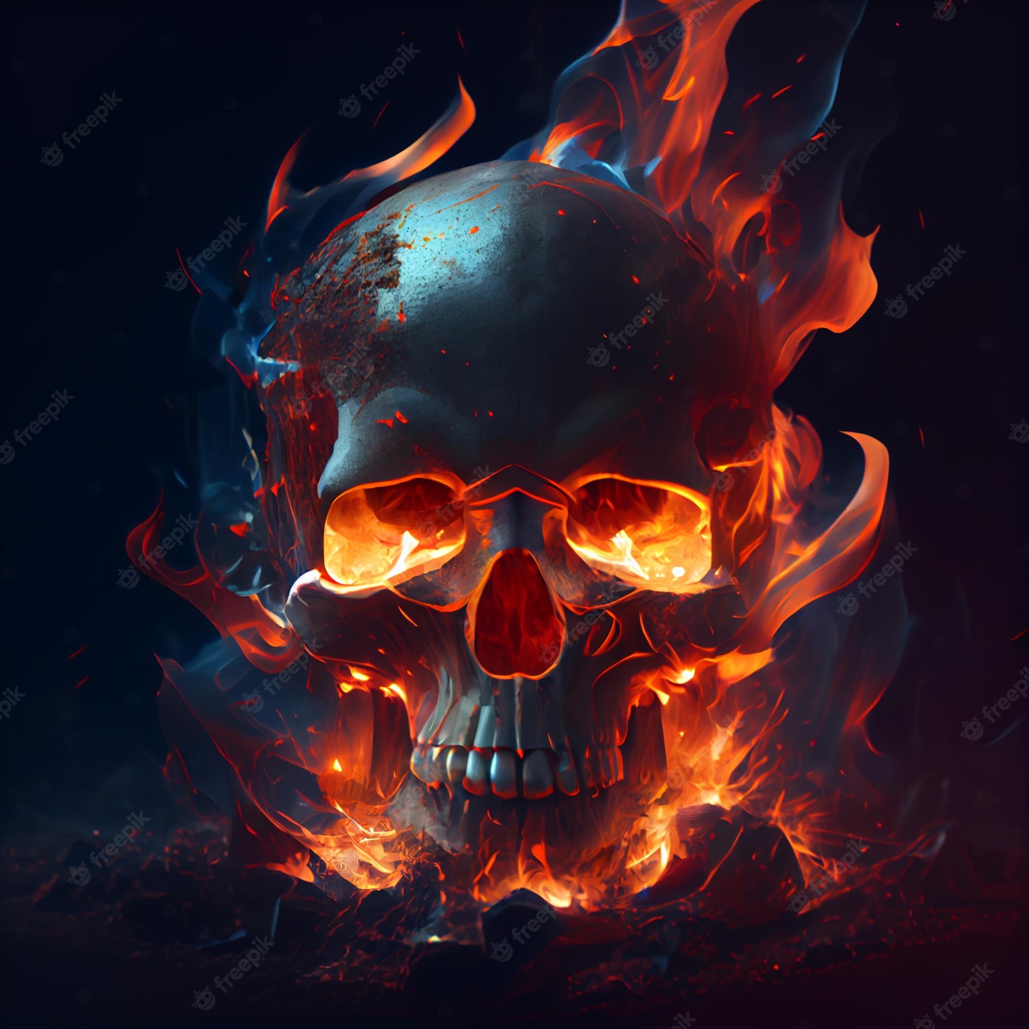 Red Flame Skull Wallpapers