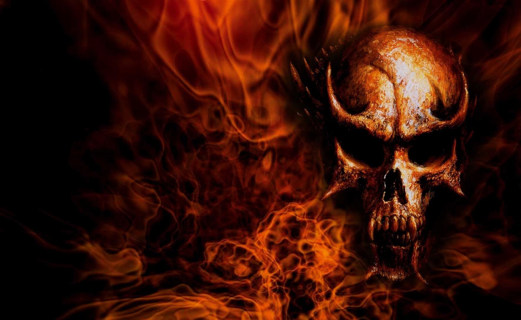 Red Flame Skull Wallpapers