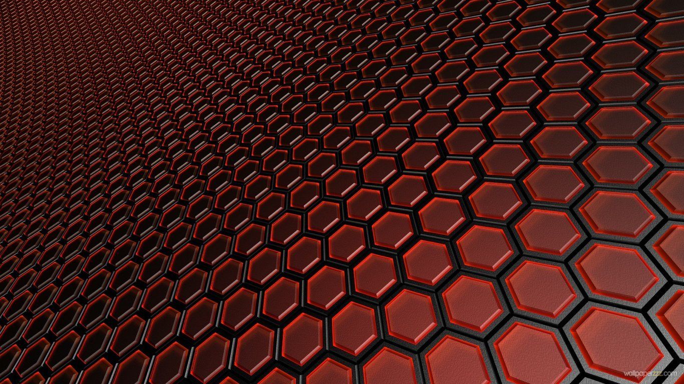 Red Flash Hexagon 4K Wallpapers