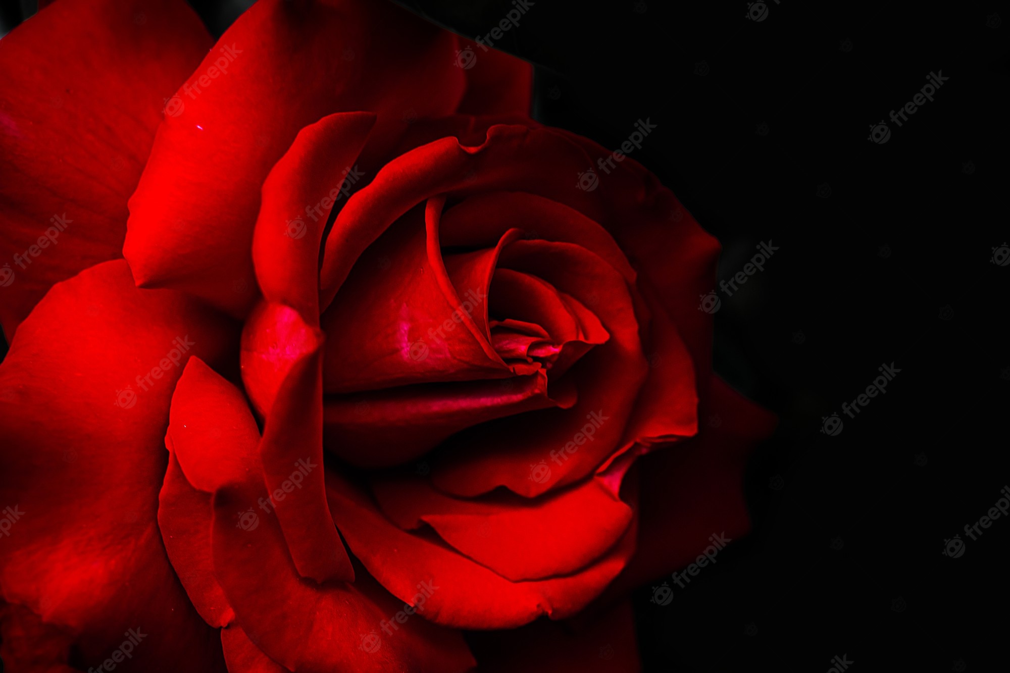 Red Flower Black Background