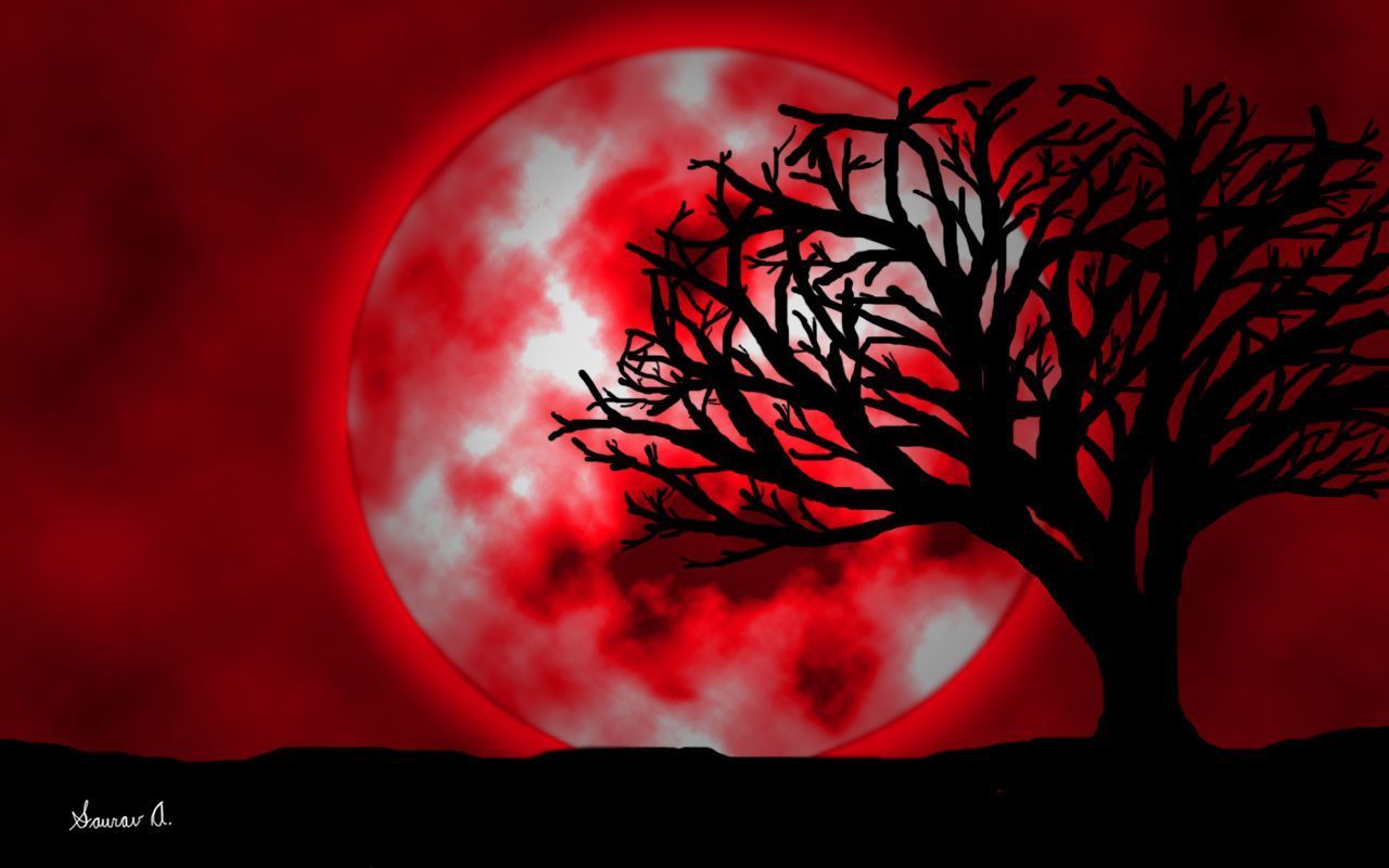 Red Full Moon Wallpapers