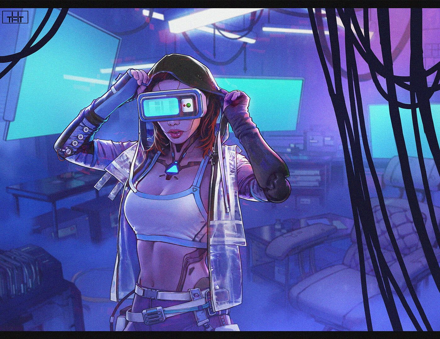 Red Hair Cyberpunk Girl Wallpapers