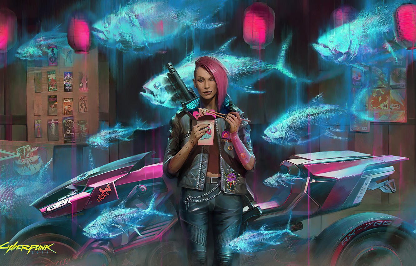 Red Hair Cyberpunk Girl Wallpapers