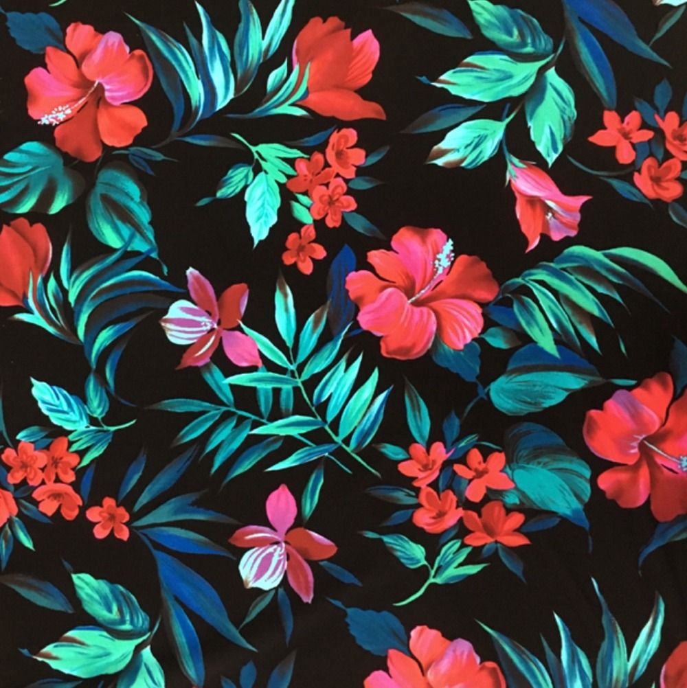 Red Hawaiian Print Wallpapers