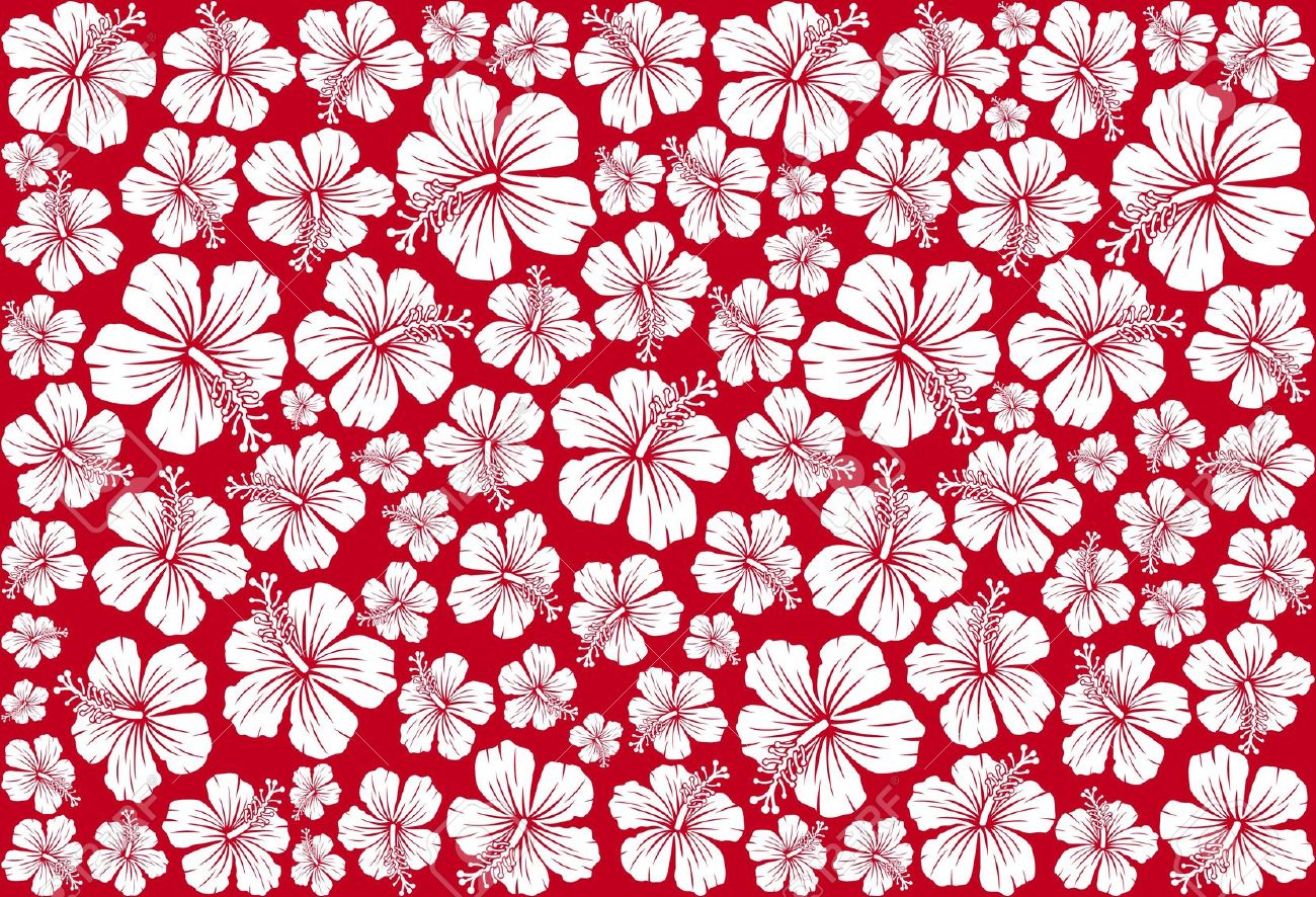 Red Hawaiian Print Wallpapers