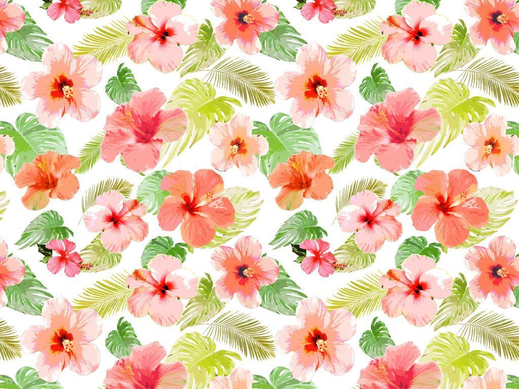 Red Hawaiian Print Wallpapers