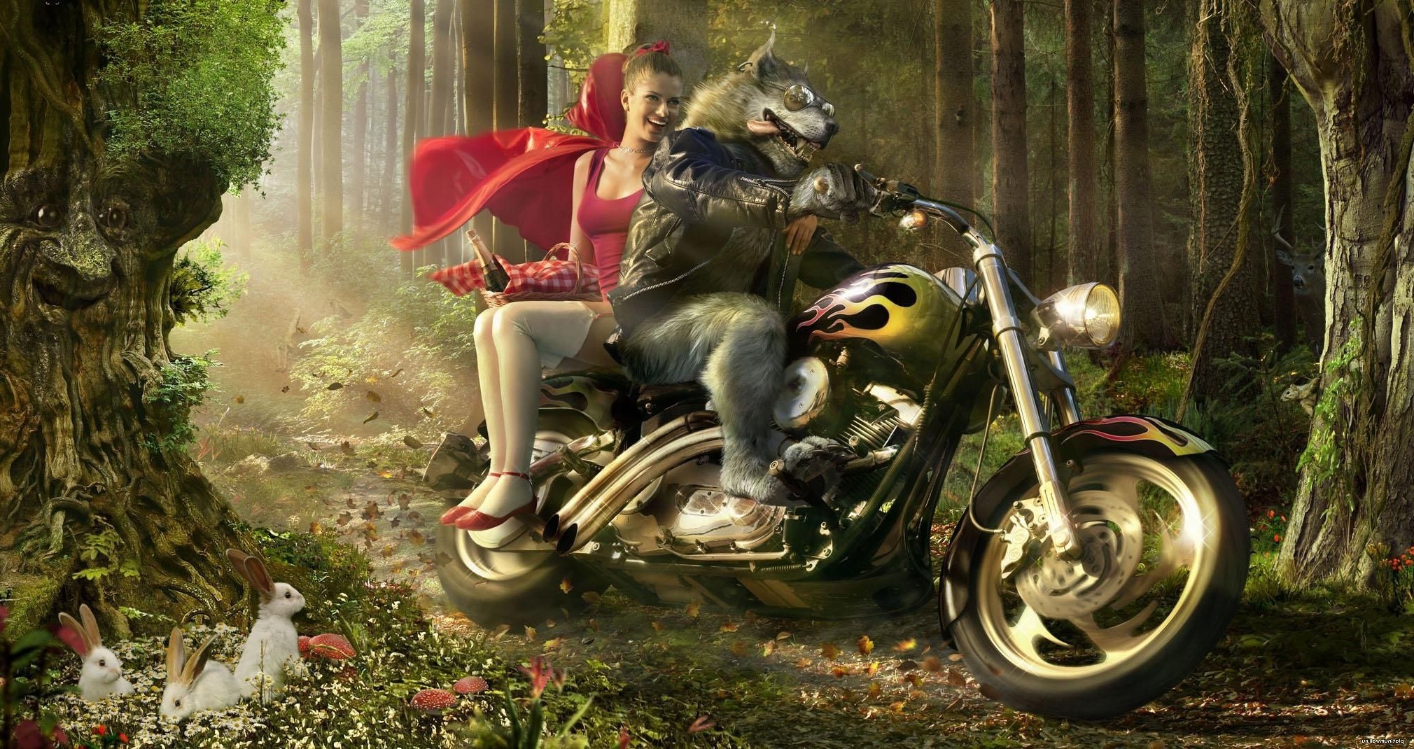 Red Hood On Bike Wallpapers