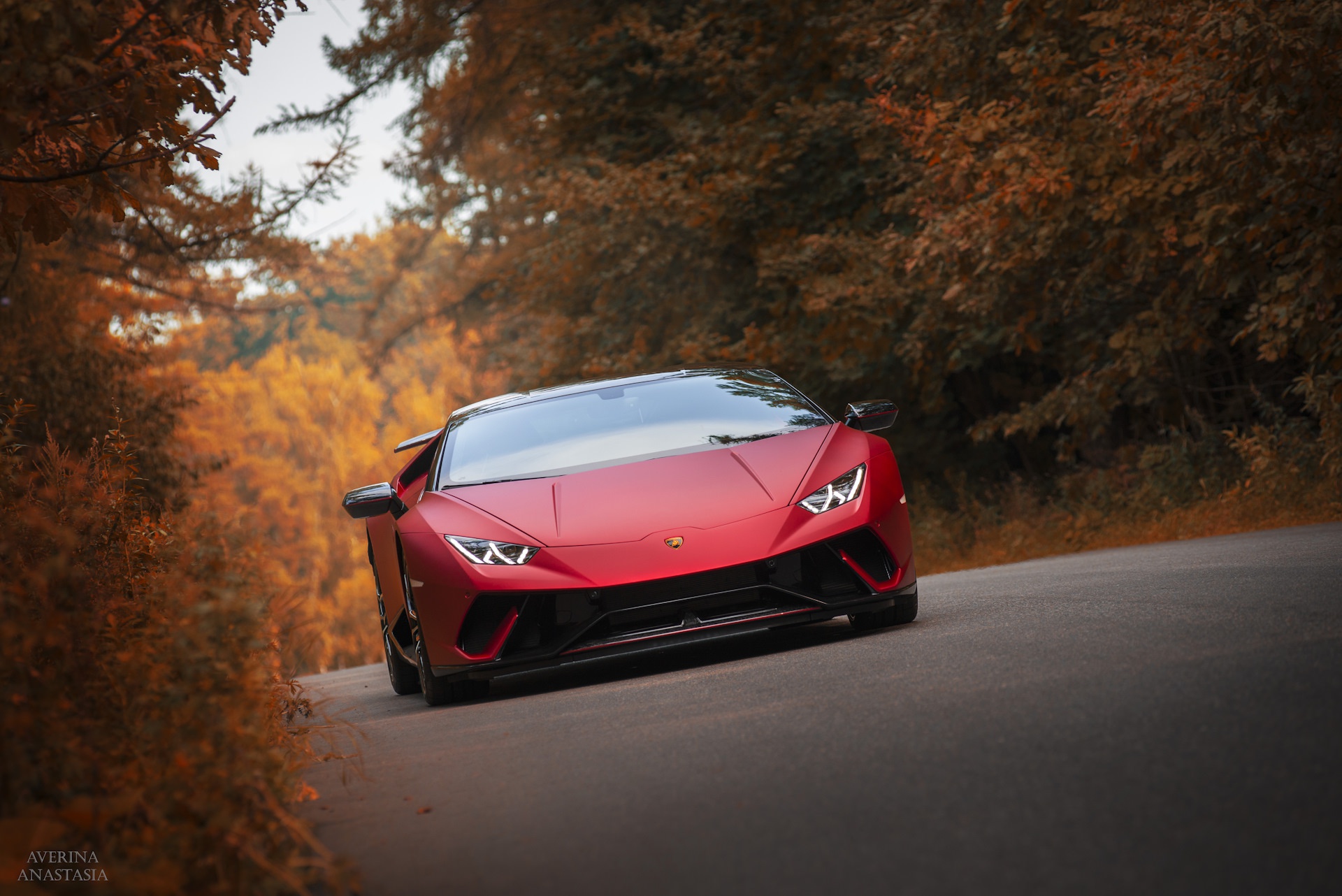 Red Lamborghini Huracan Supercar Vehicle Wallpapers