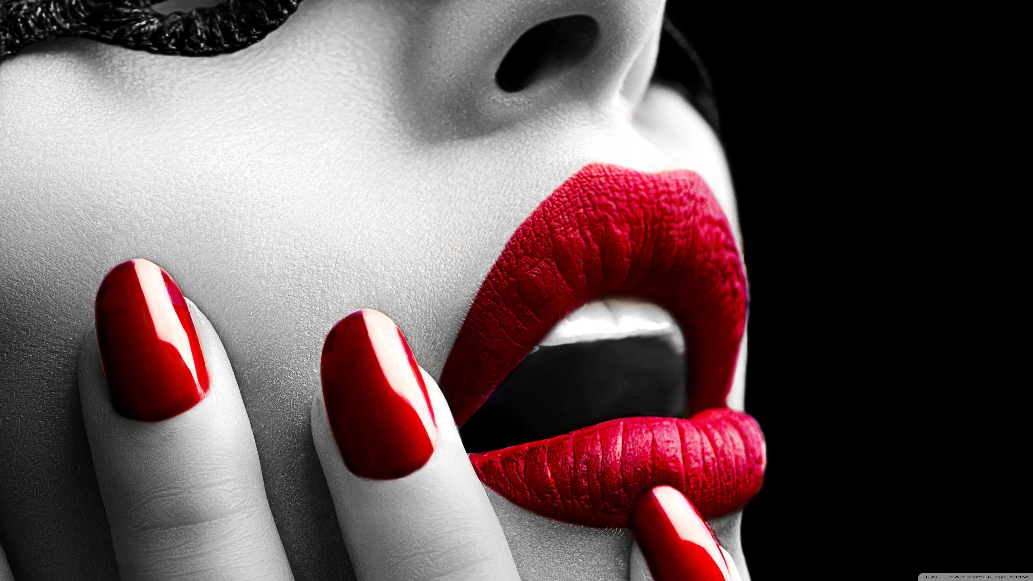 Red Lip Girl Wallpapers