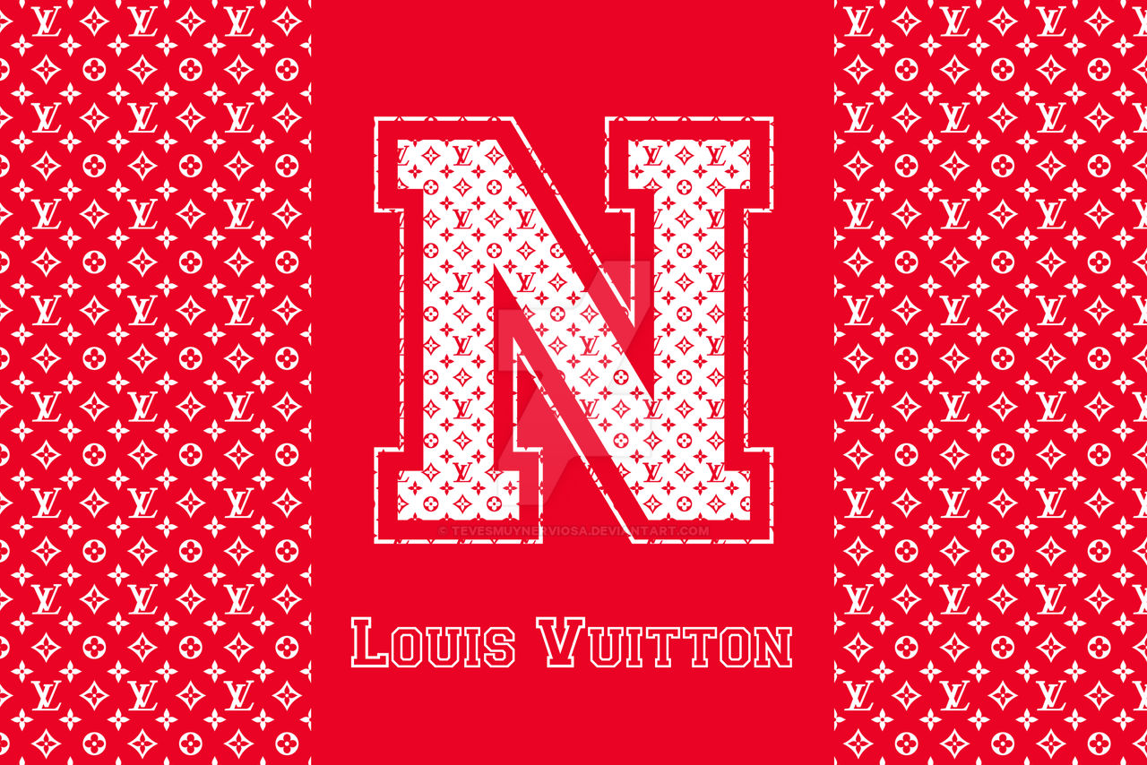 Red Louis Vuitton Supreme Wallpapers