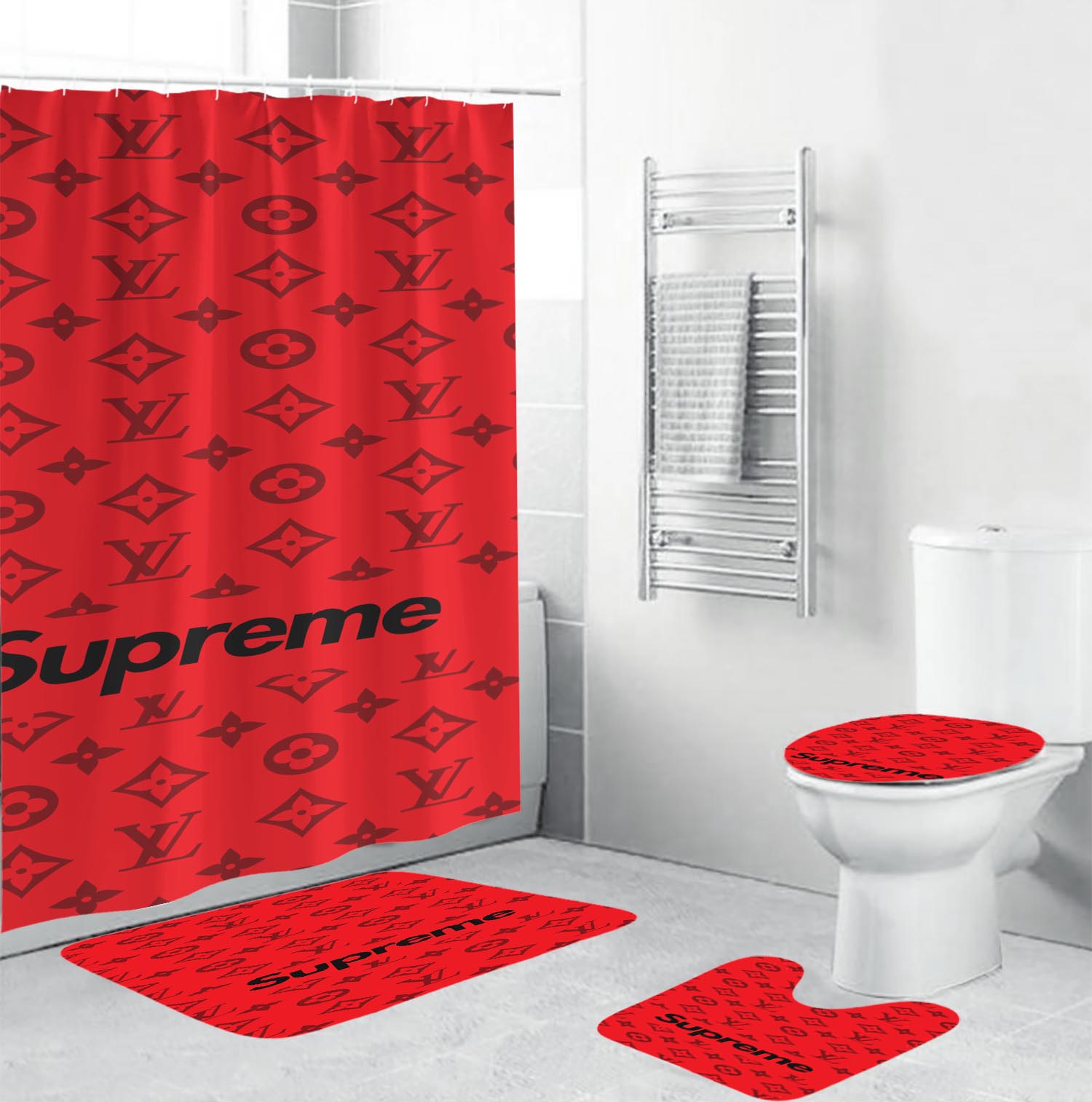 Red Louis Vuitton Supreme Wallpapers