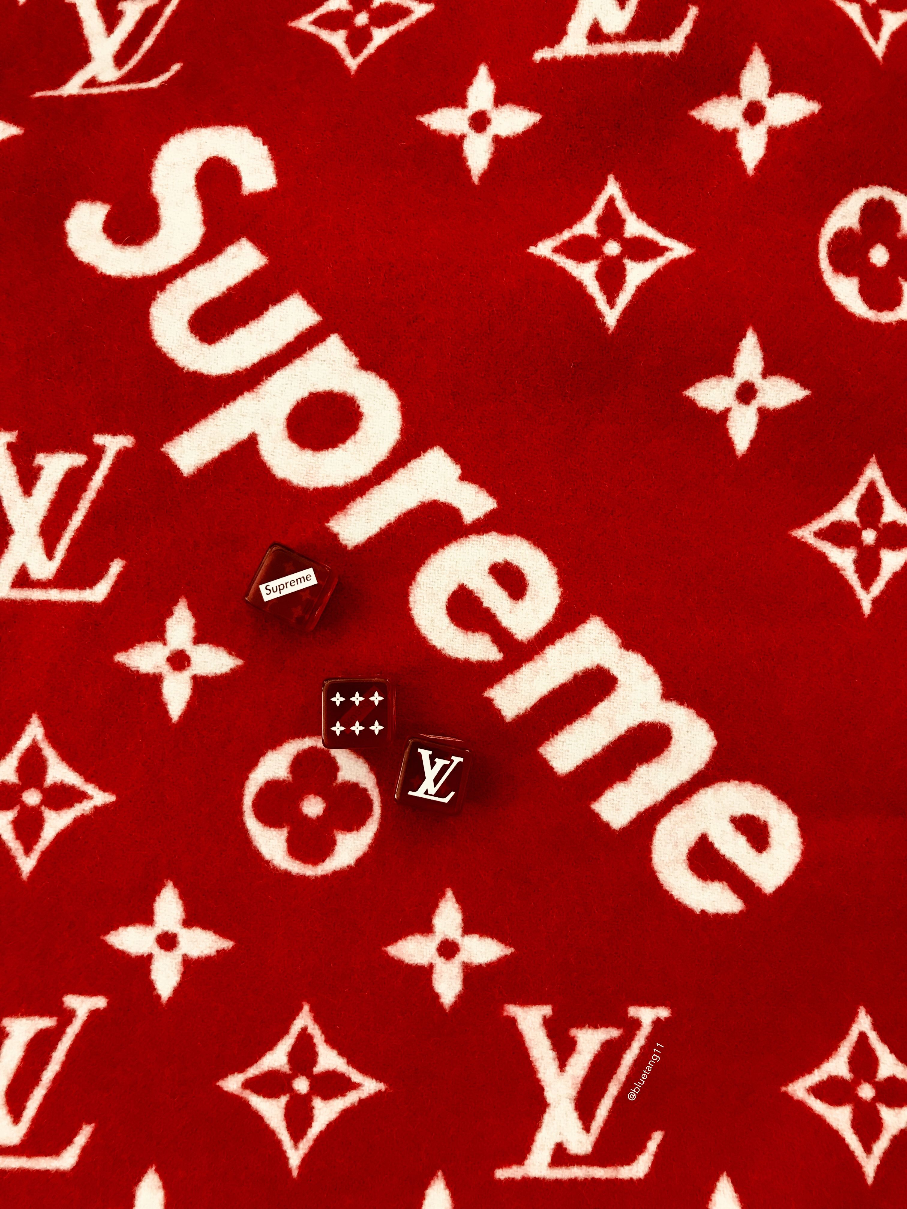 Red Louis Vuitton Supreme Wallpapers