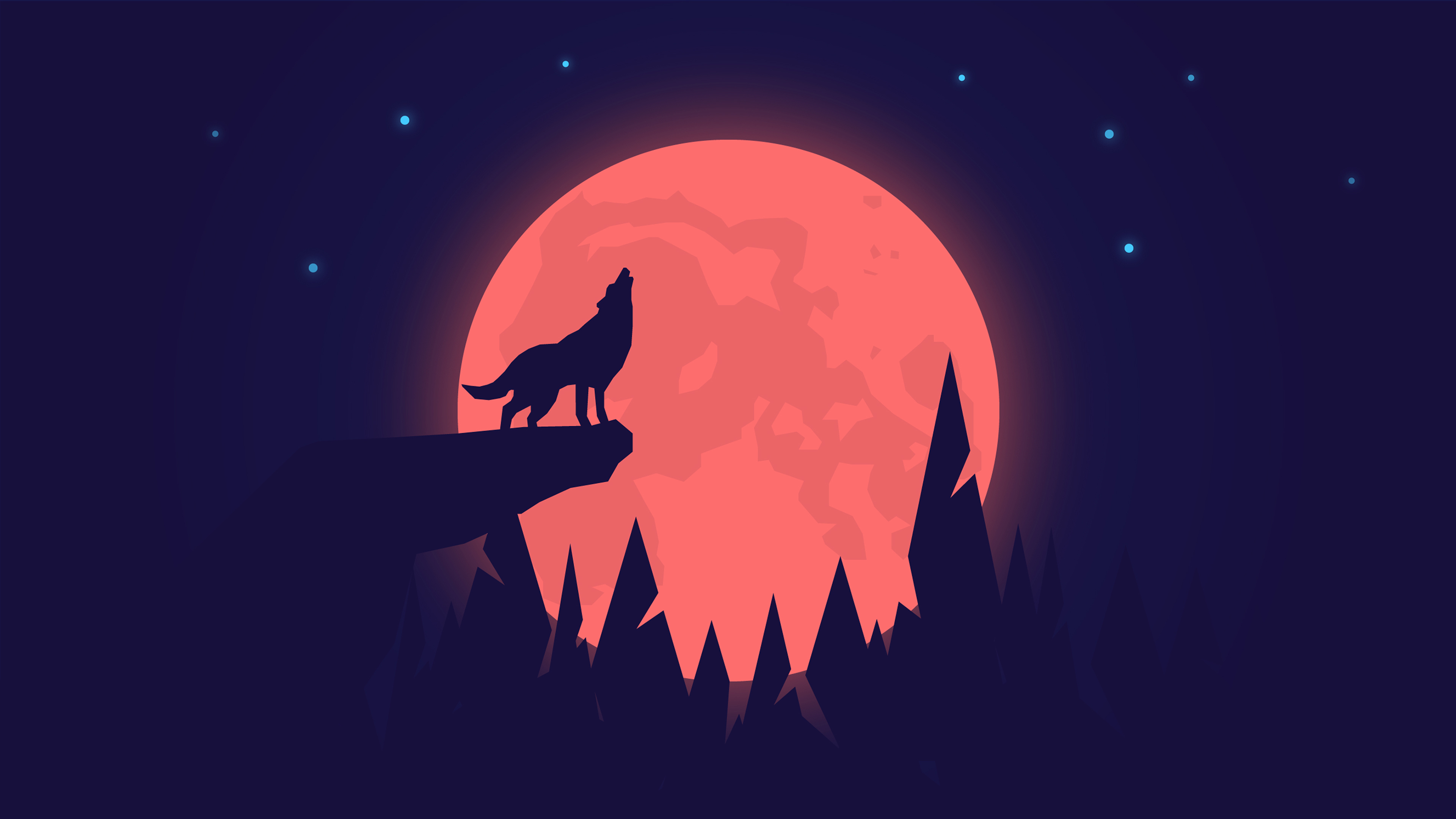 Red Moon Wolf Wallpapers