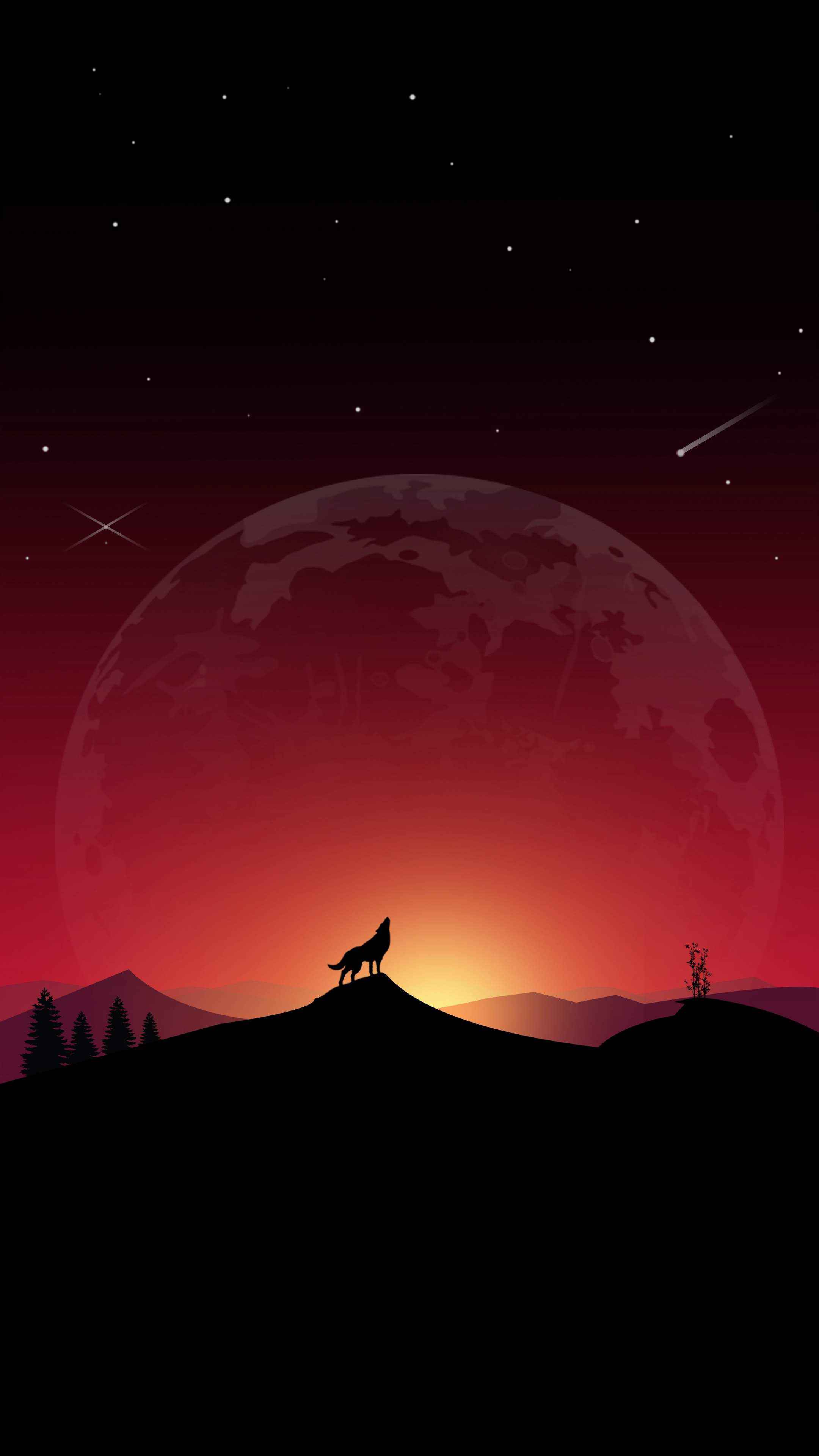 Red Moon Wolf Wallpapers