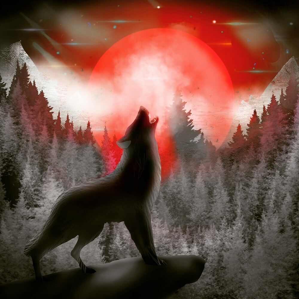 Red Moon Wolf Wallpapers