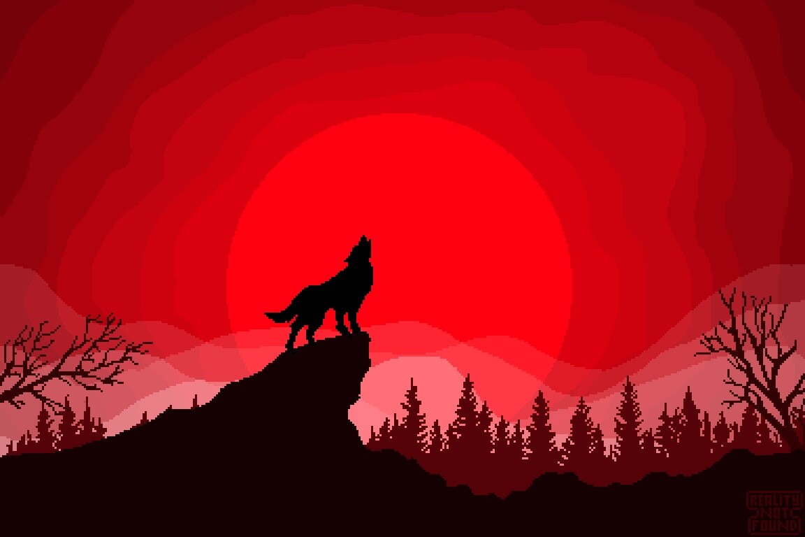 Red Moon Wolf Wallpapers