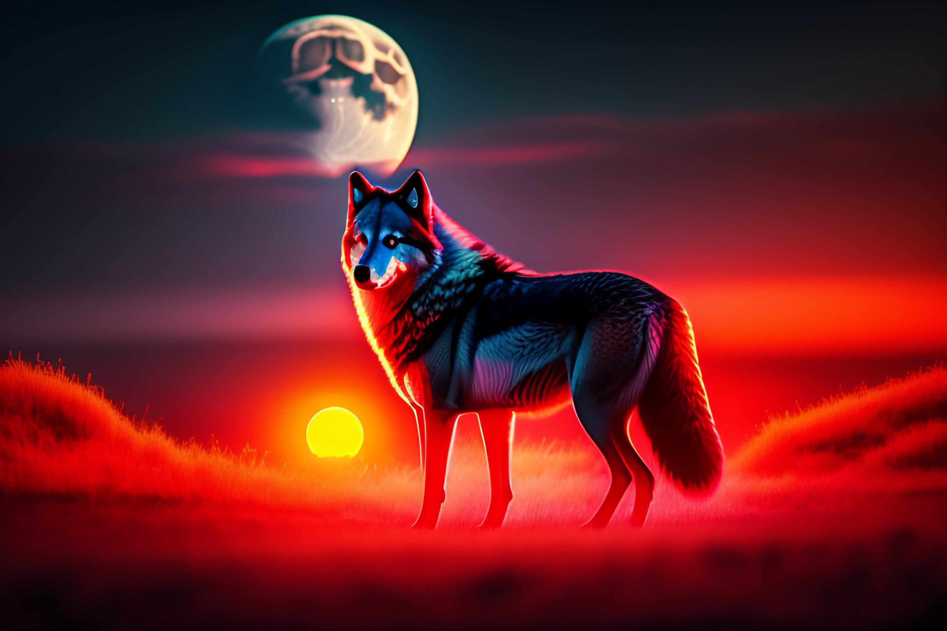 Red Moon Wolf Wallpapers