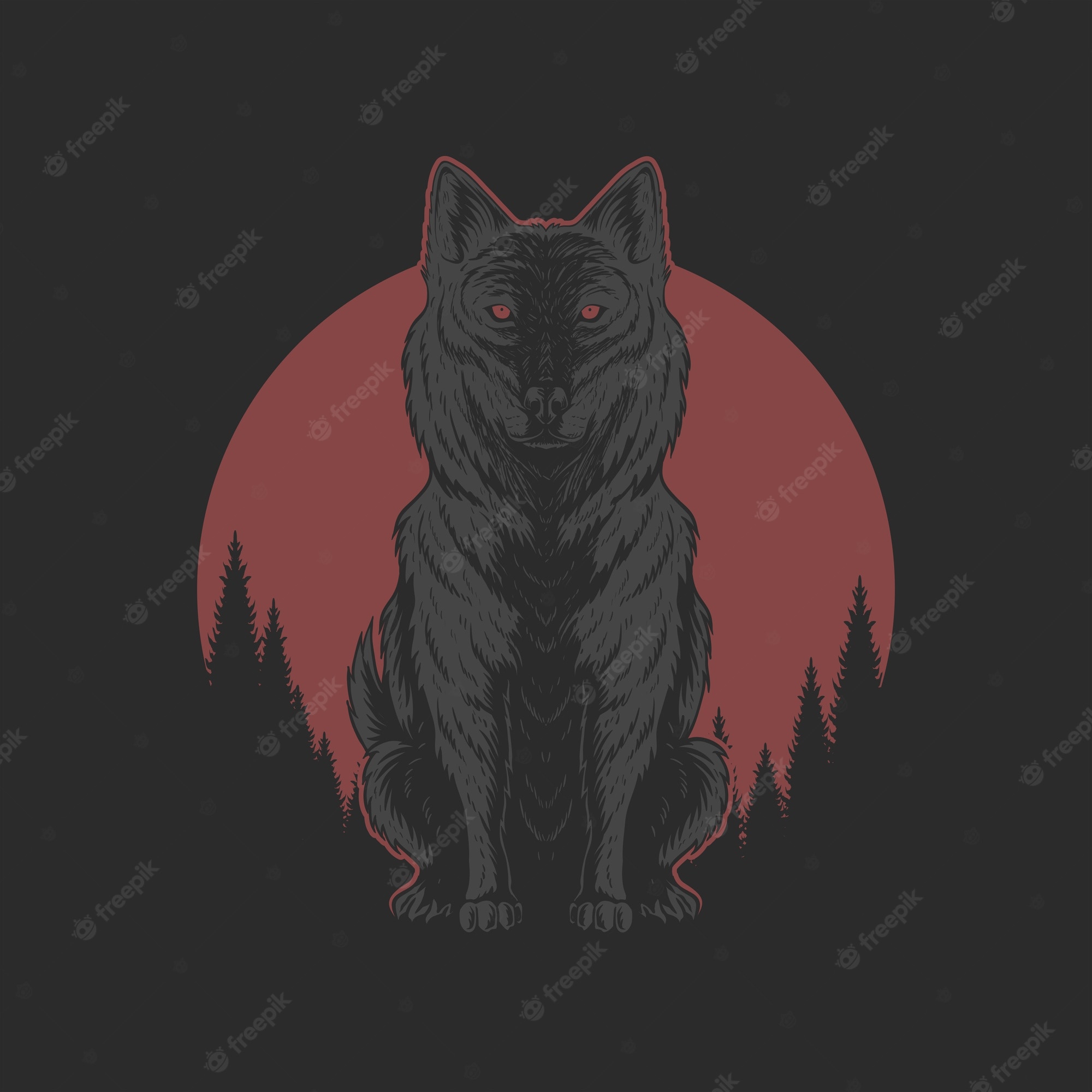 Red Moon Wolf Wallpapers