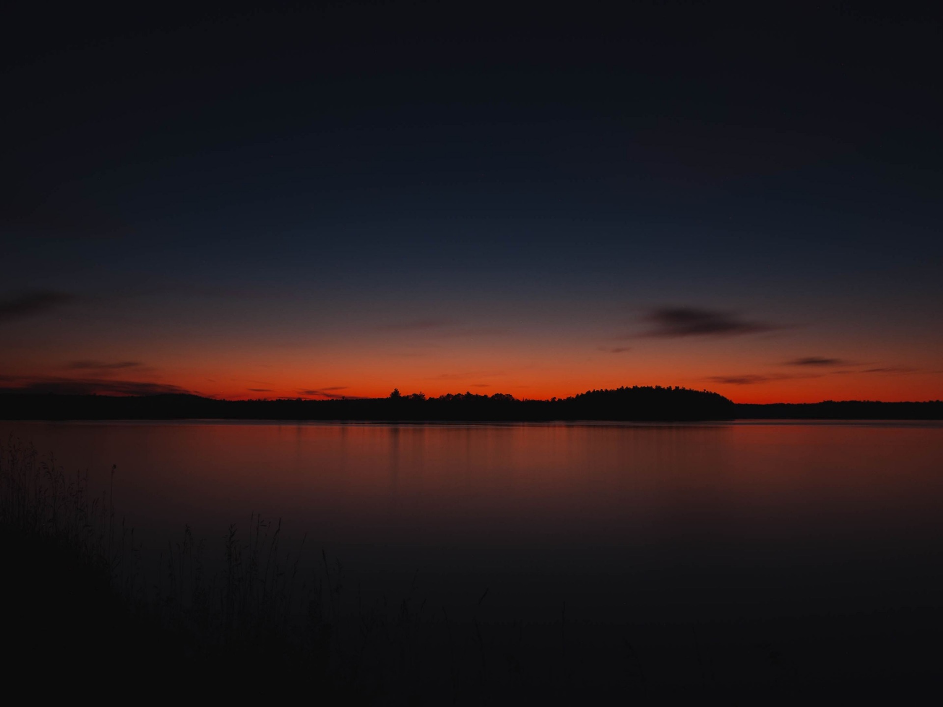 Red Sunset Skyline And Trees Wallpapers