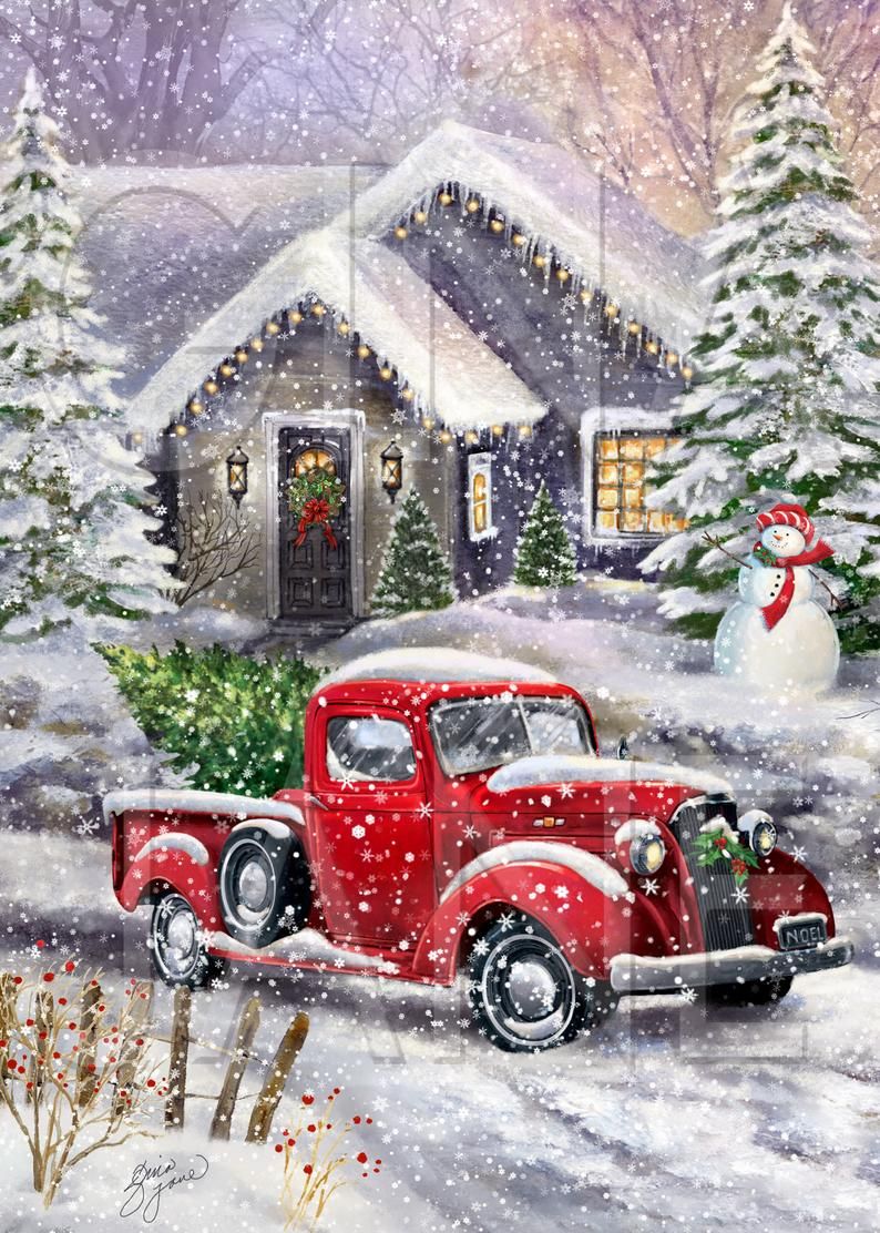 Red Truck Christmas Wallpapers