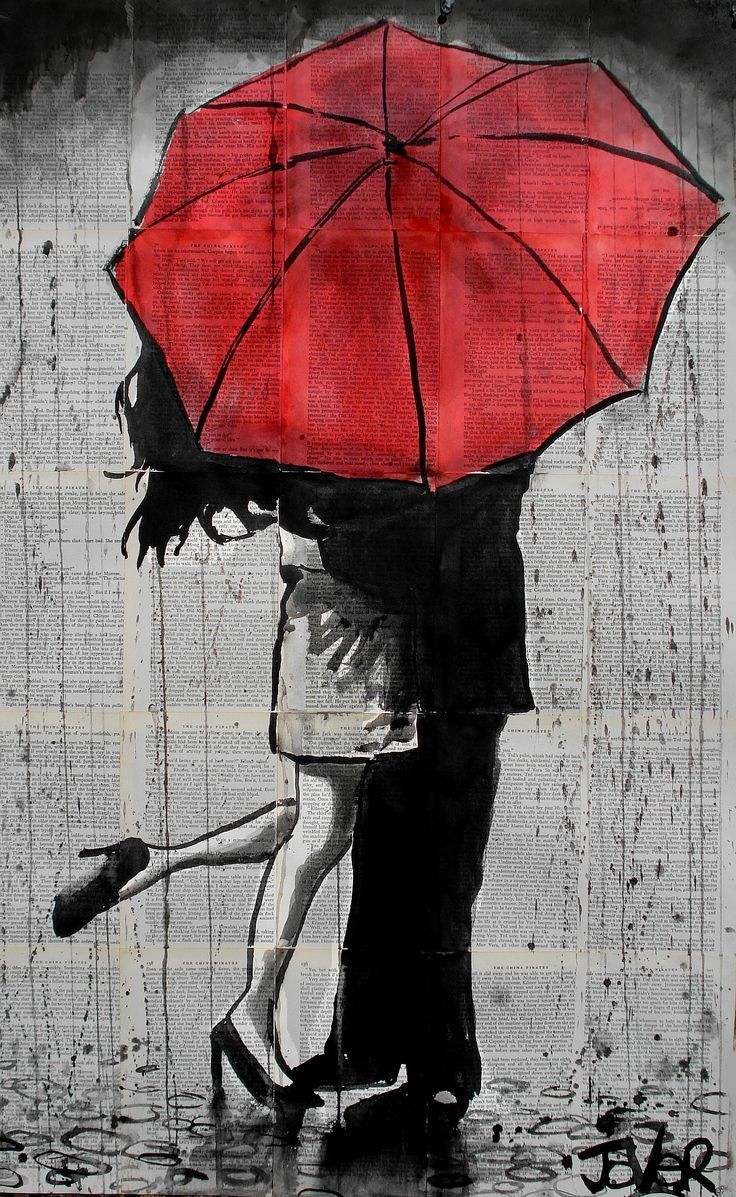 Red Umbrella Painting Wallpapers