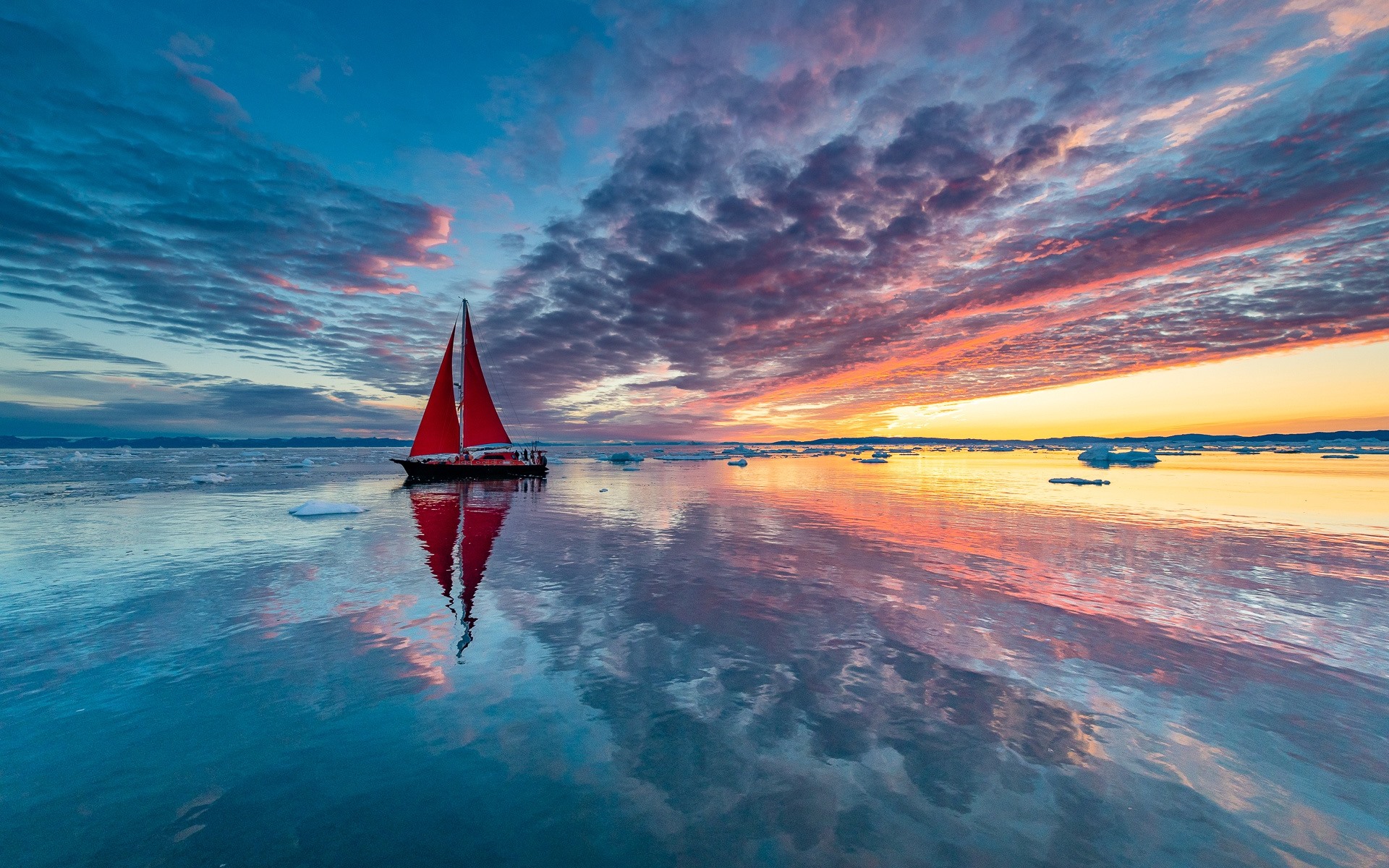 Reflection Of Sunset On Water Wallpapers