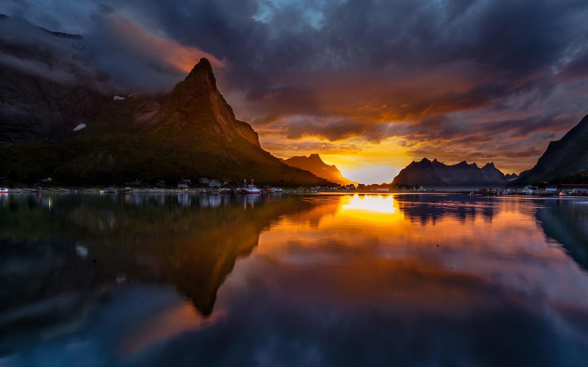 Reflection Of Sunset On Water Wallpapers