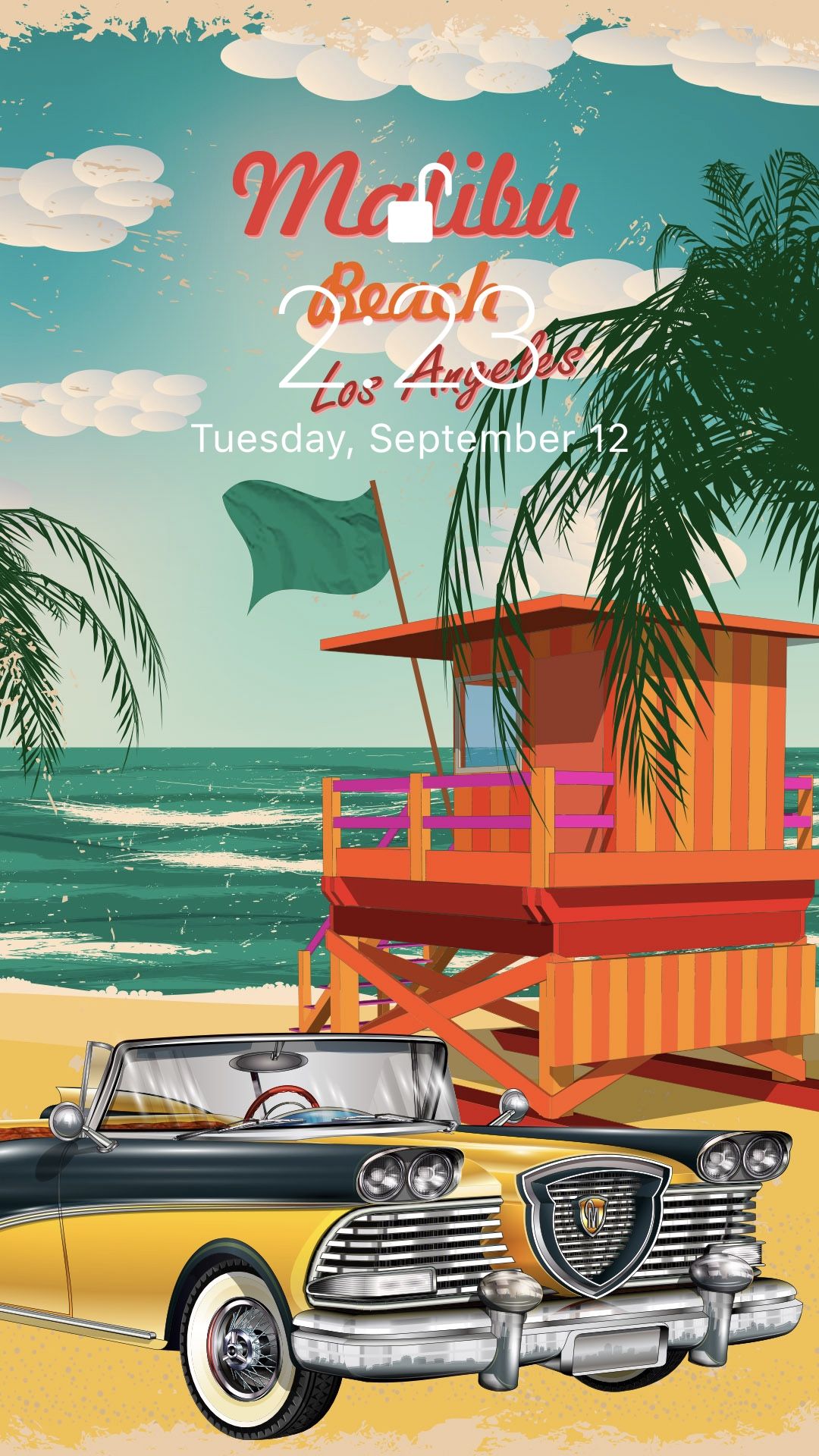 Retro Beach Art Wallpapers