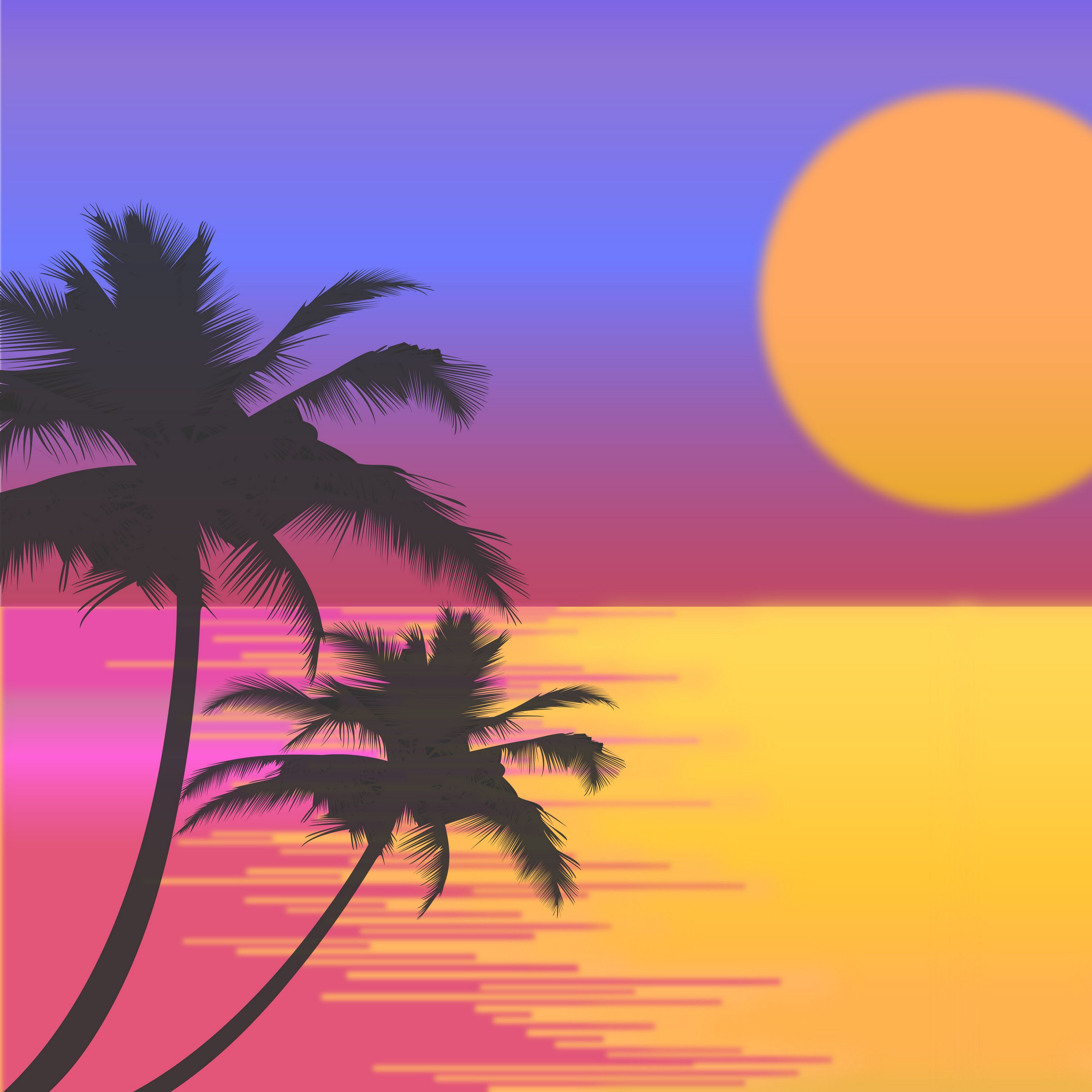 Retro Beach Art Wallpapers