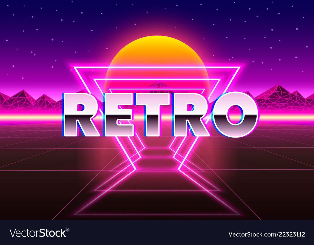 Retro Style City Purple Background