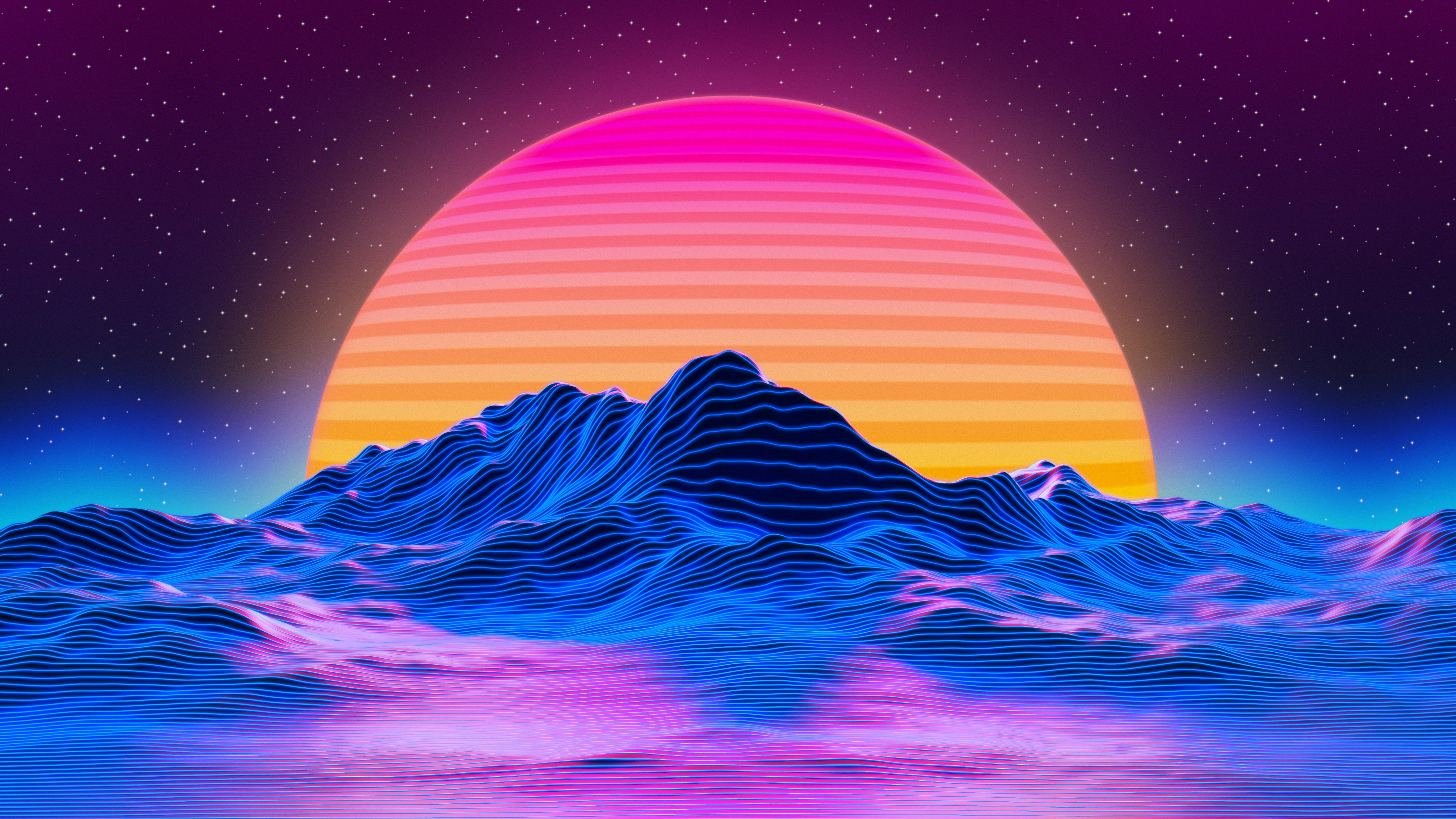 Retro Sunset 4K Wallpapers Wallpapers