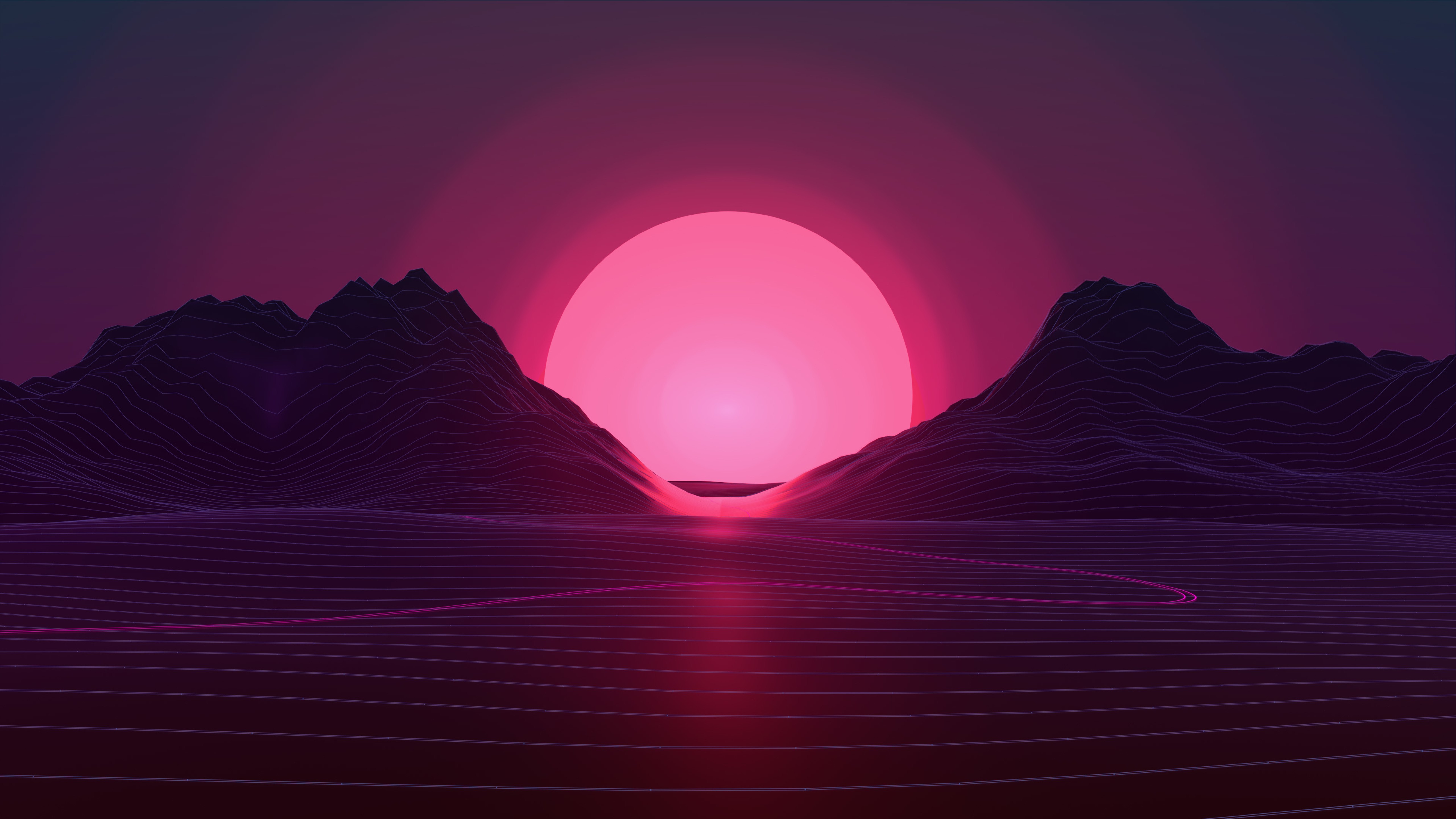 Retro Sunset 4K Wallpapers Wallpapers