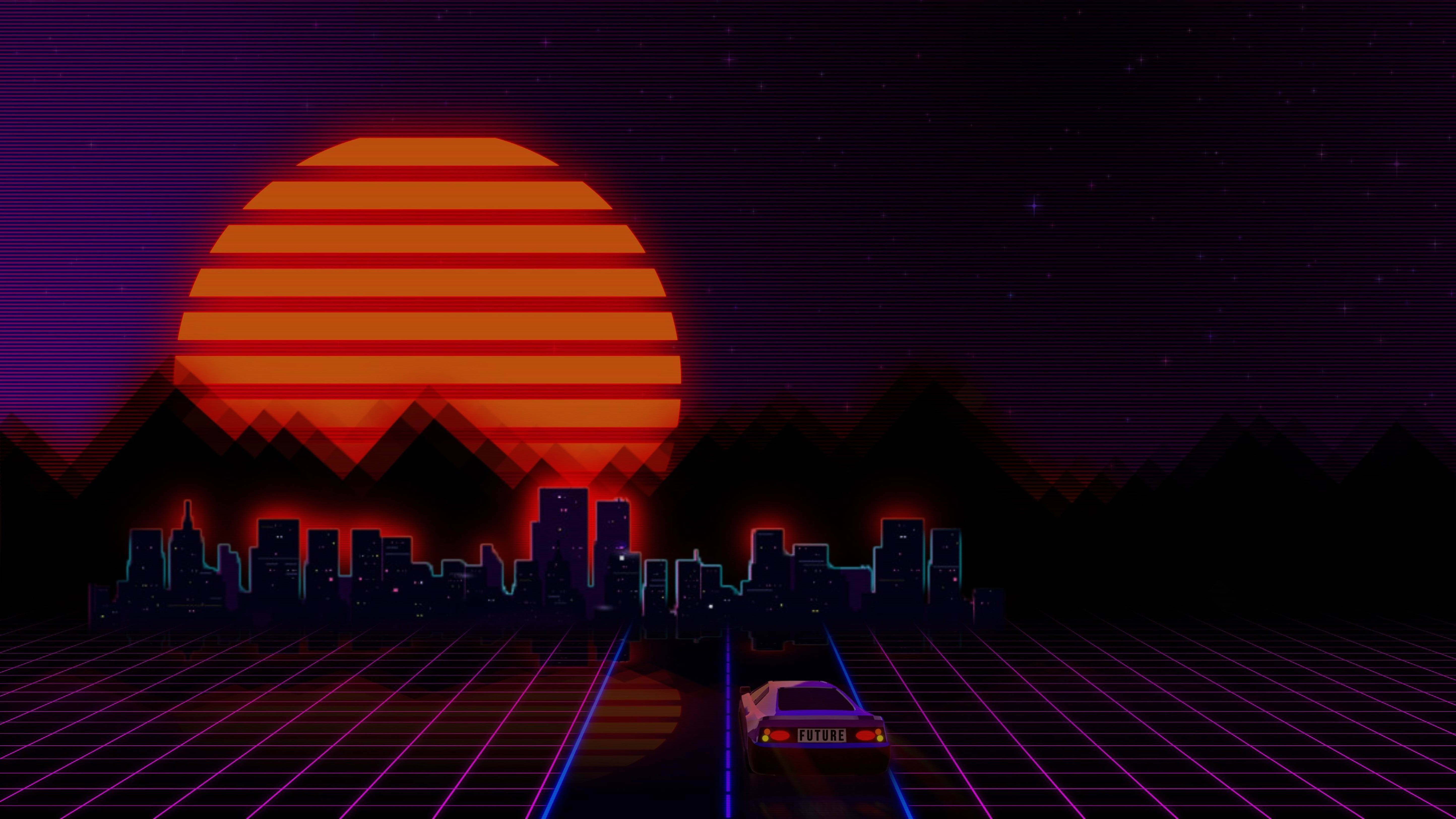 Retro Sunset 4K Wallpapers Wallpapers