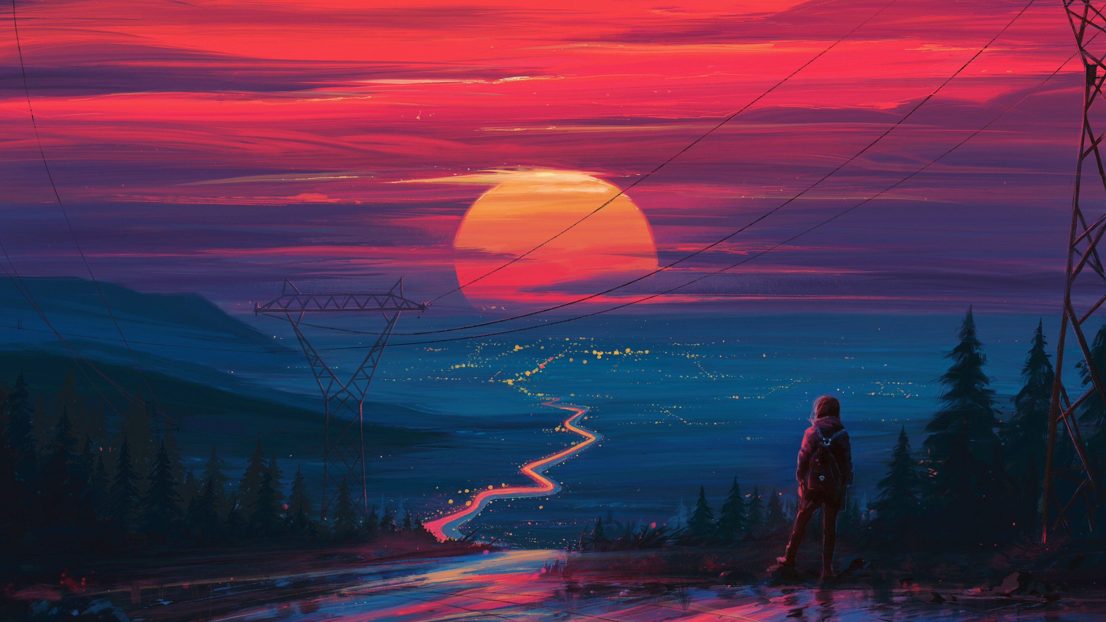 Retro Sunset 4K Wallpapers Wallpapers