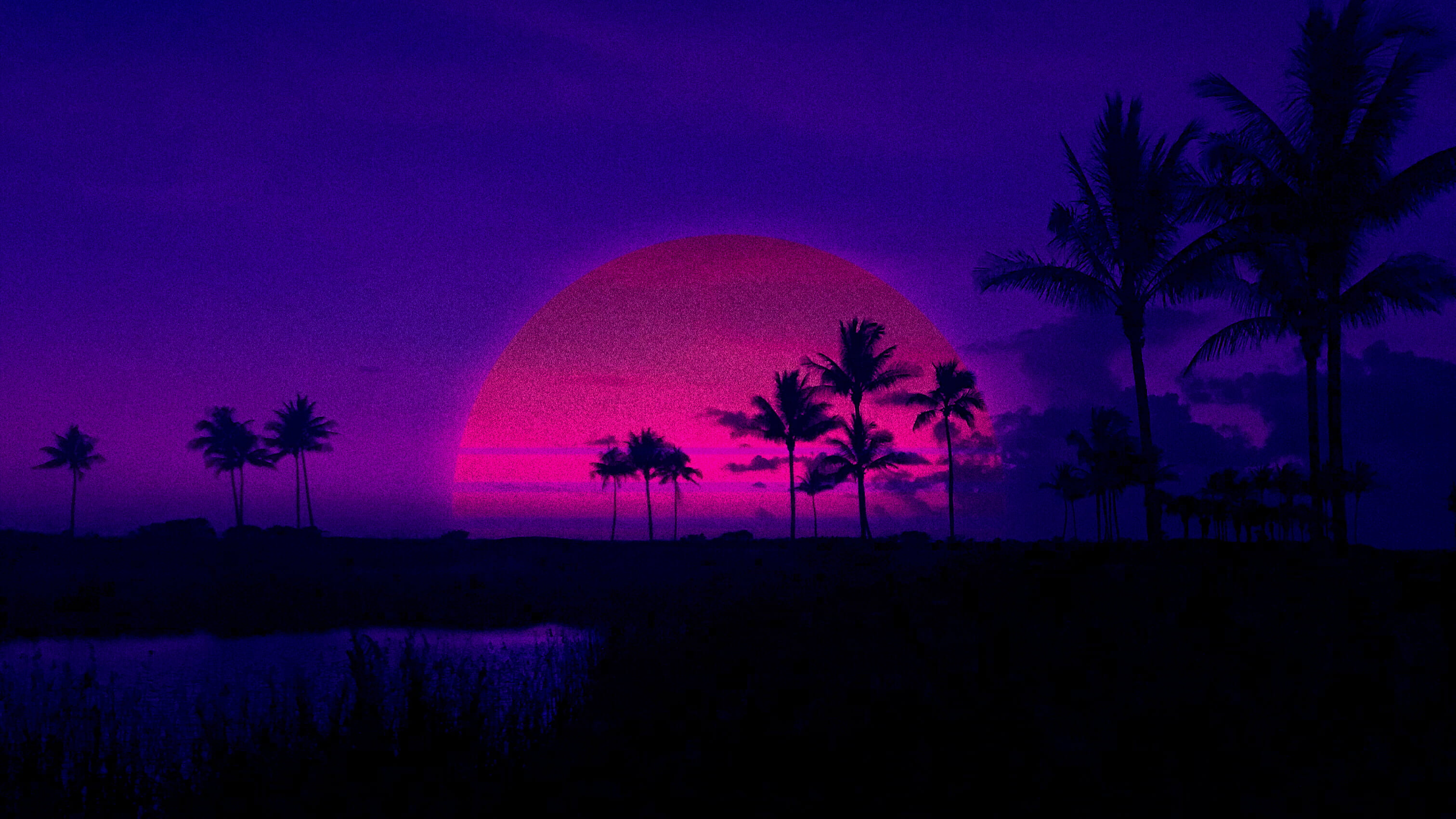 Retro Sunset 4K Wallpapers Wallpapers