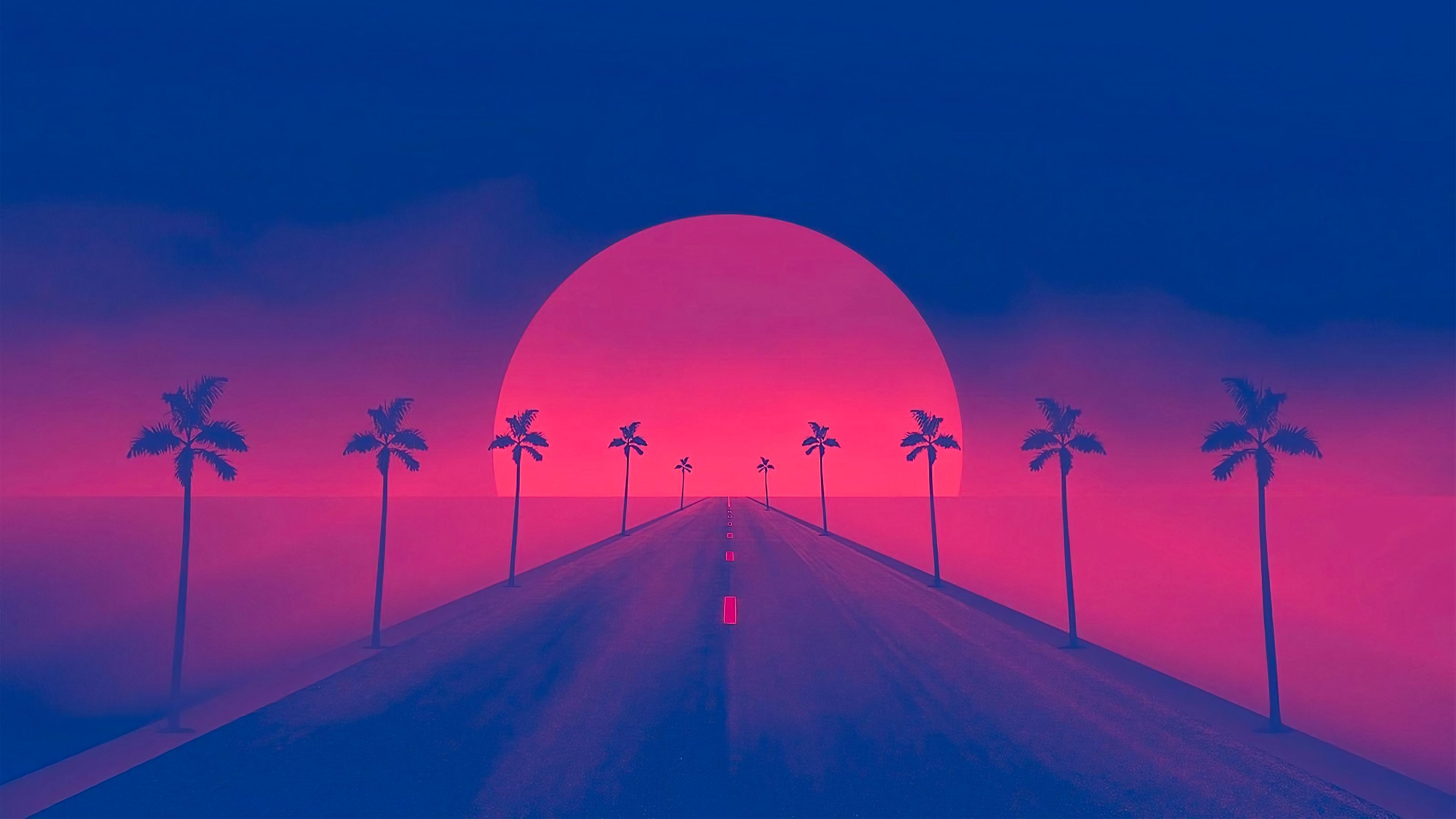 Retro Sunset 4K Wallpapers Wallpapers