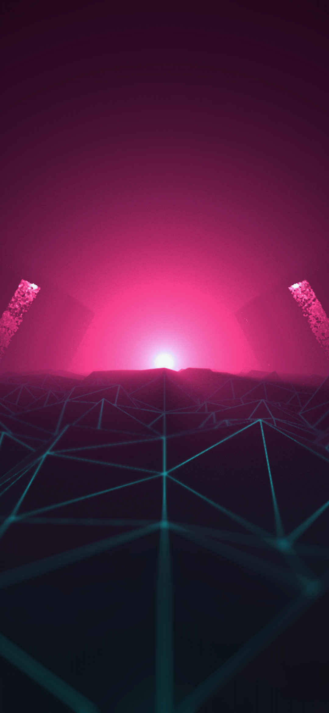 Retro Wave Sunrise Path Wallpapers