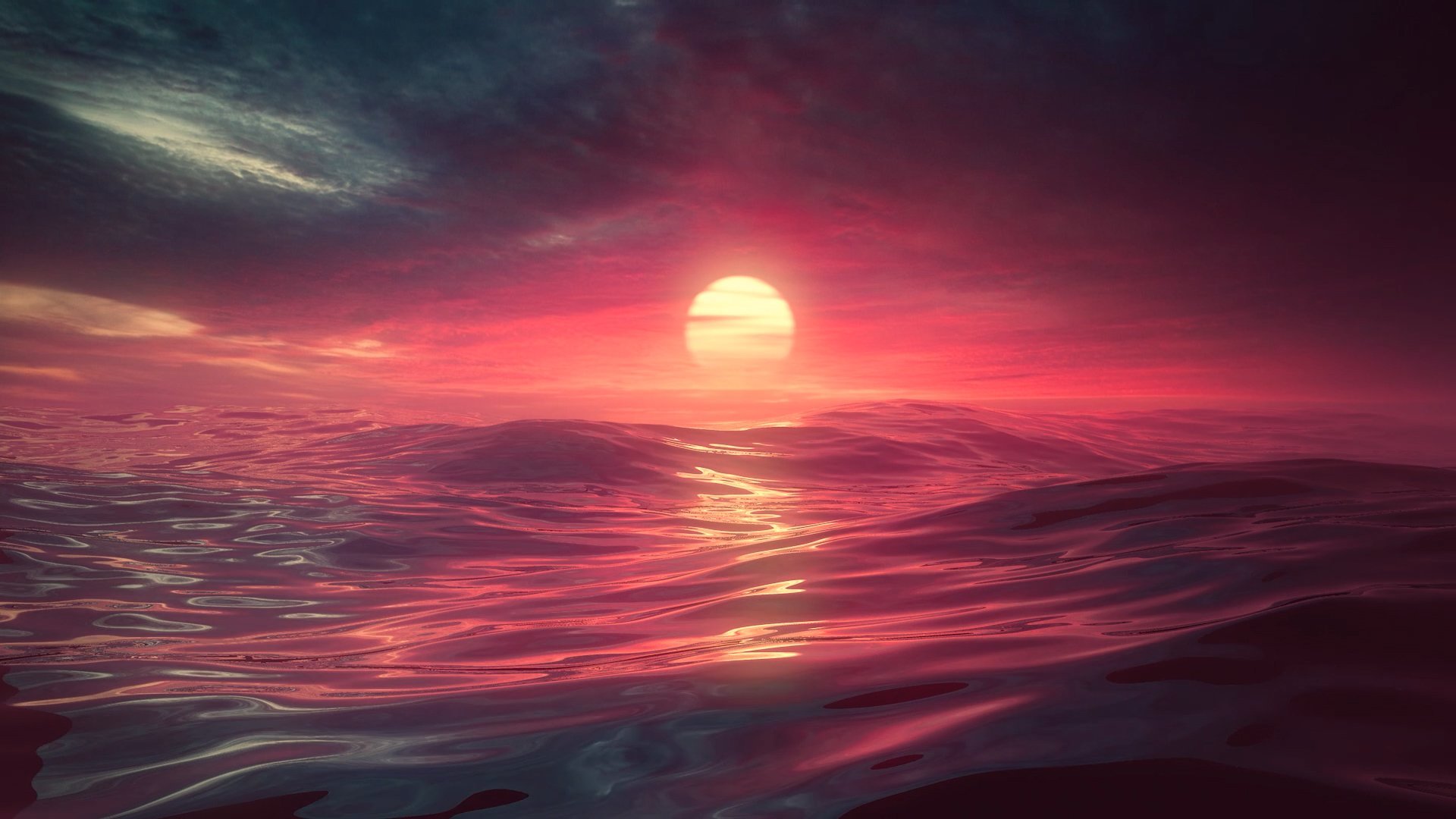 Retro Wave Sunrise Path Wallpapers