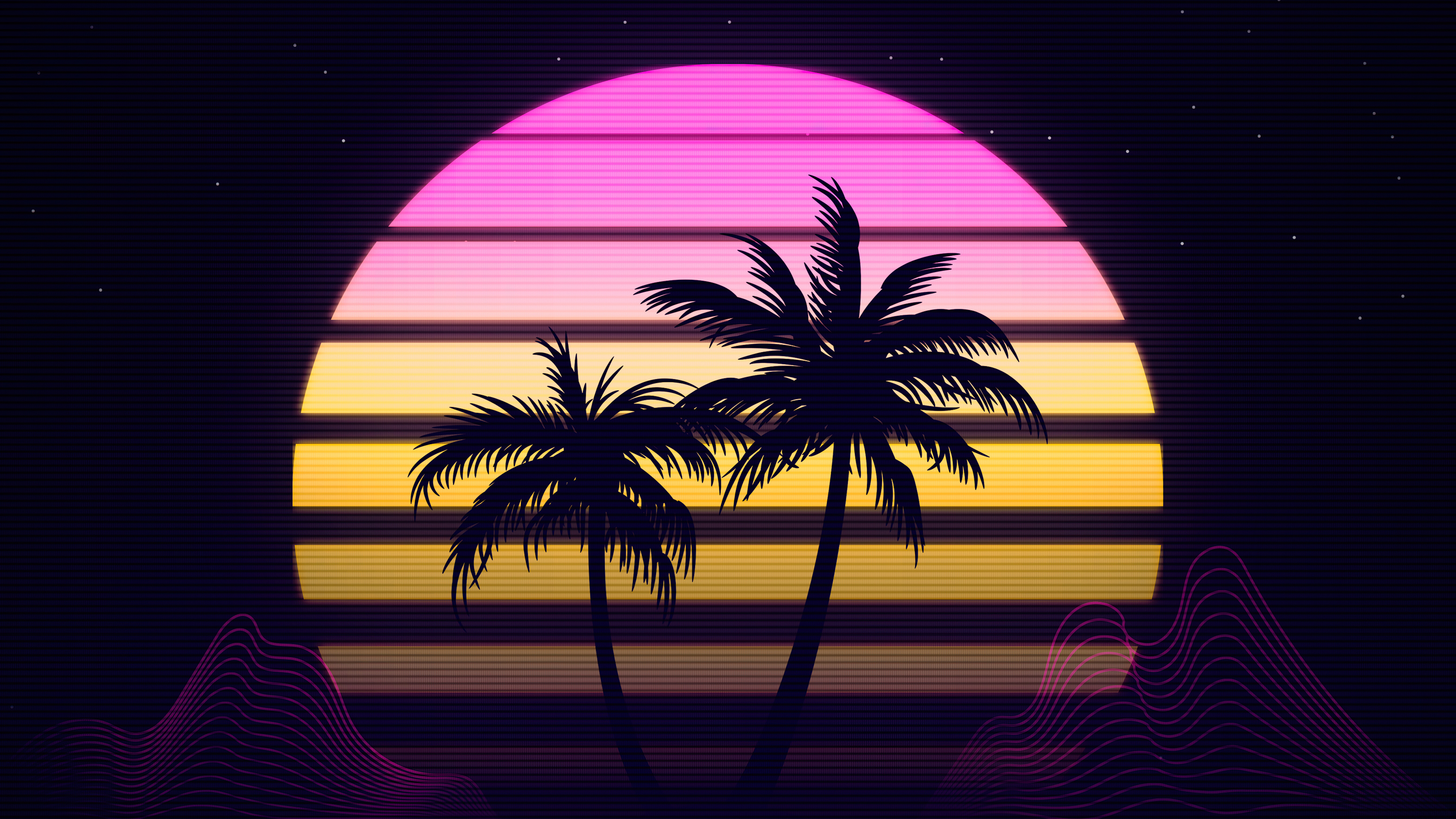 Retrowave Palm Trees Wallpapers Wallpapers