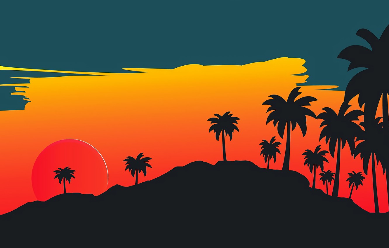 Retrowave Palm Trees Wallpapers Wallpapers