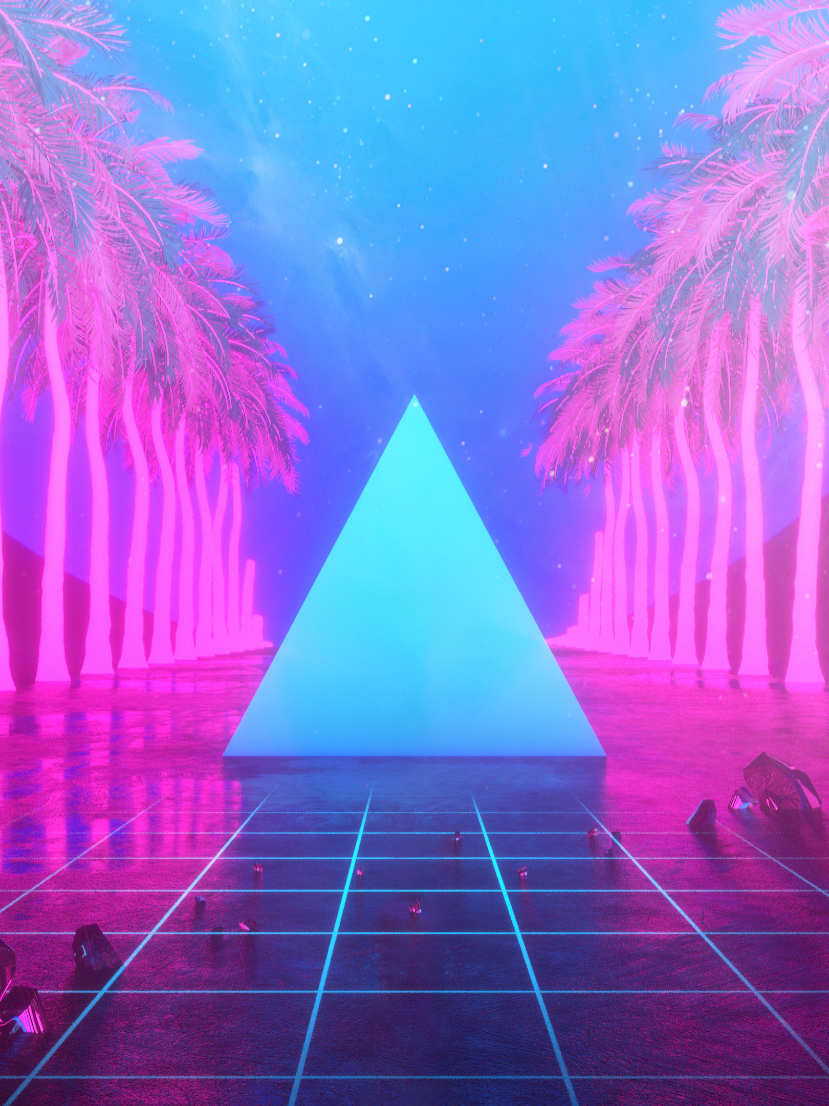 Retrowave Palm Trees Wallpapers Wallpapers