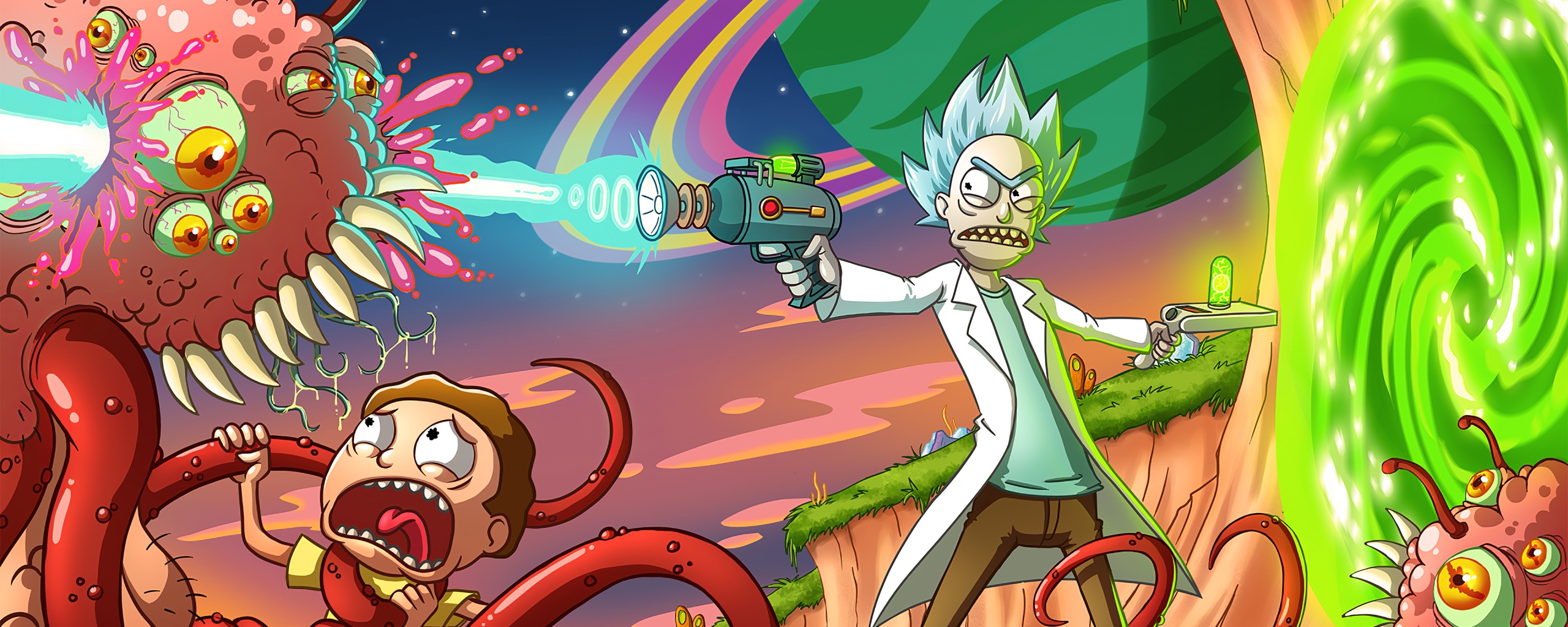 Rick And Morty Dual Screen Wallpapers