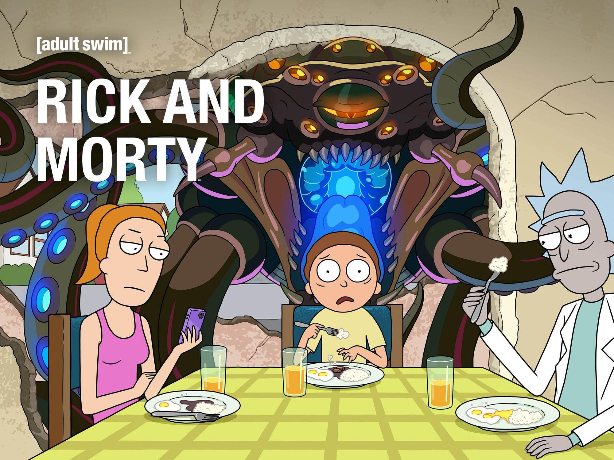 Rick And Morty Fighting With Aliens Wallpapers