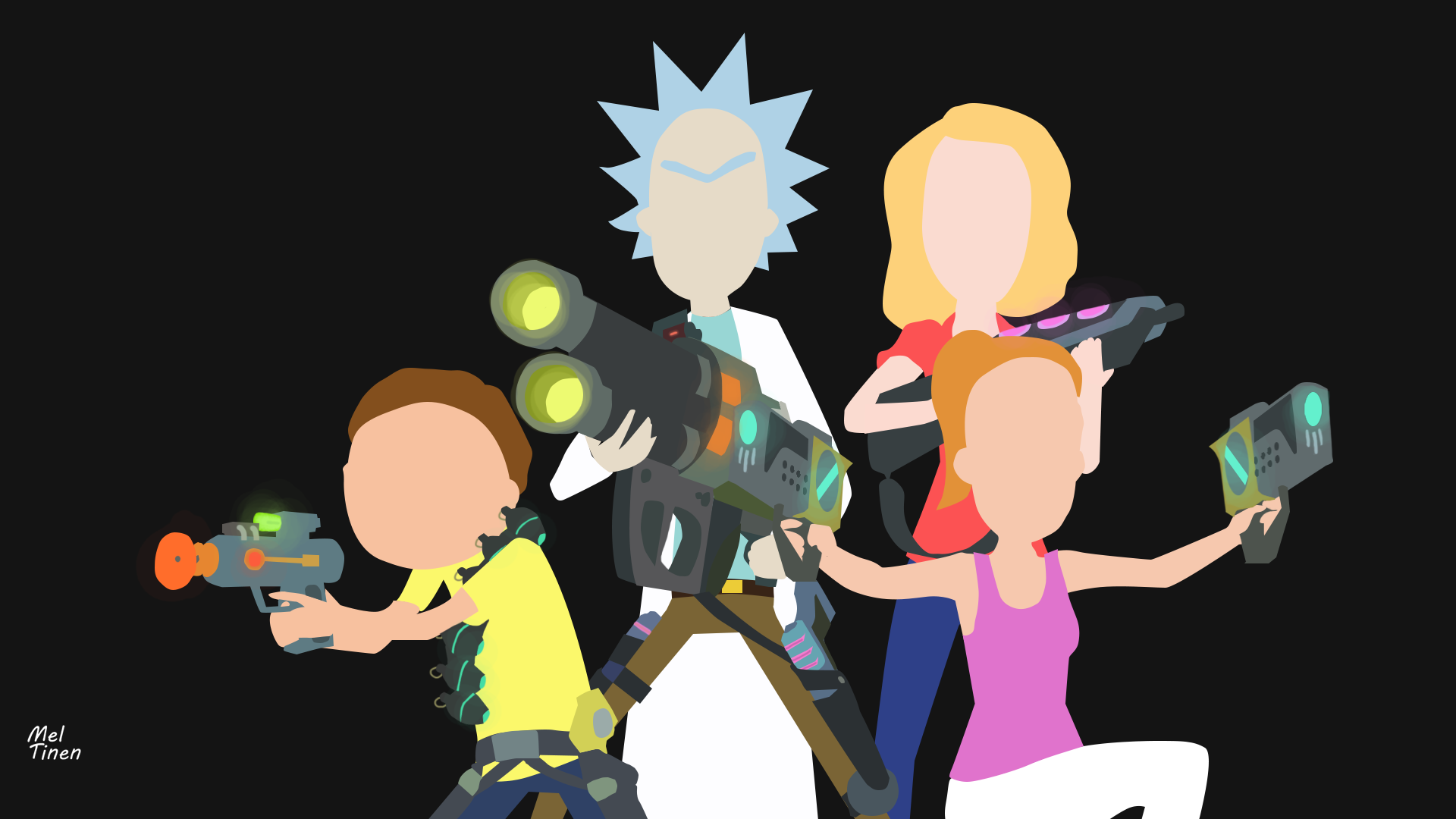 Rick And Morty Headshot Minimal Wallpapers